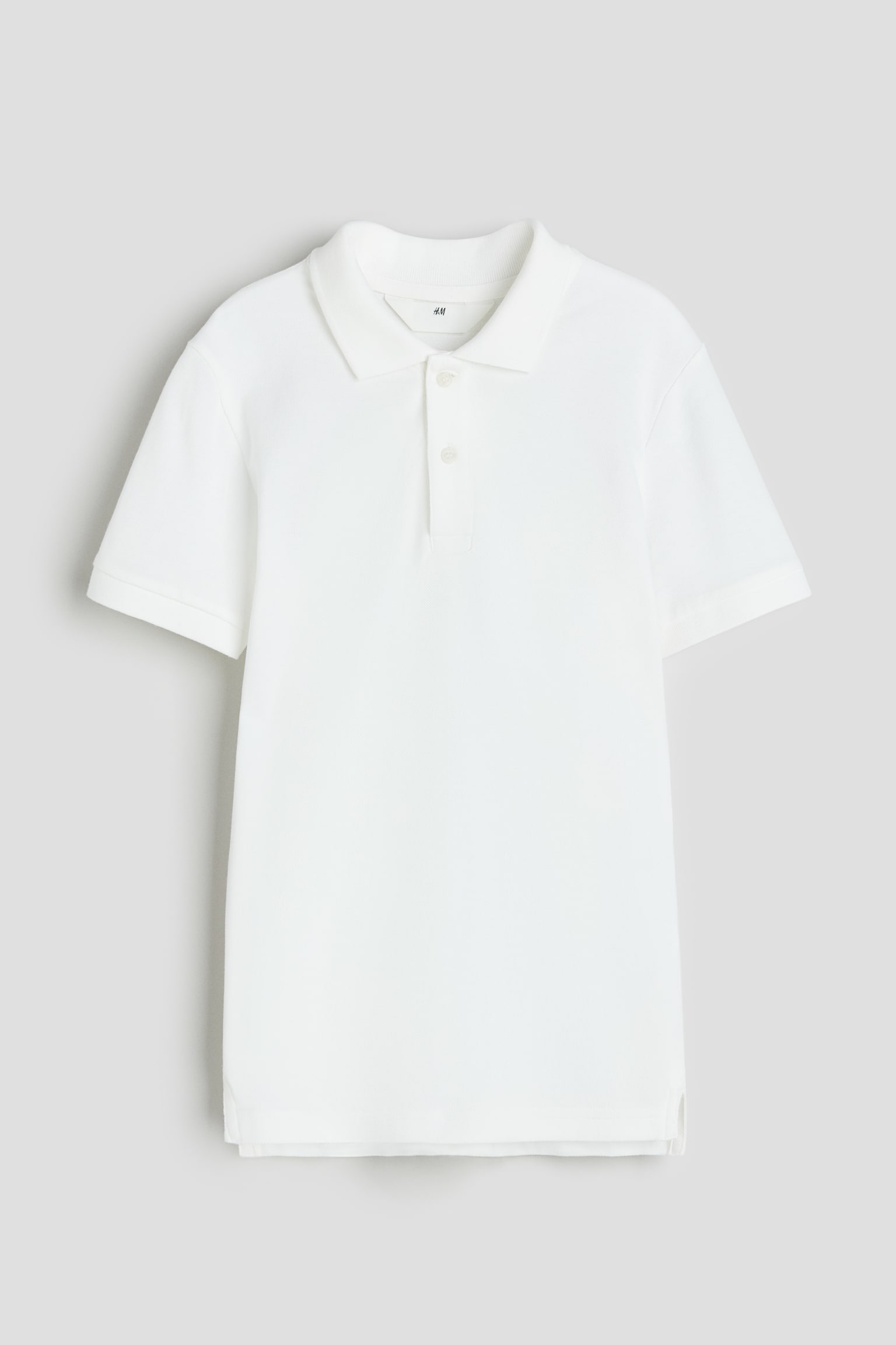 Cotton Piqué Polo Shirt - White/Navy blue/Black - 1