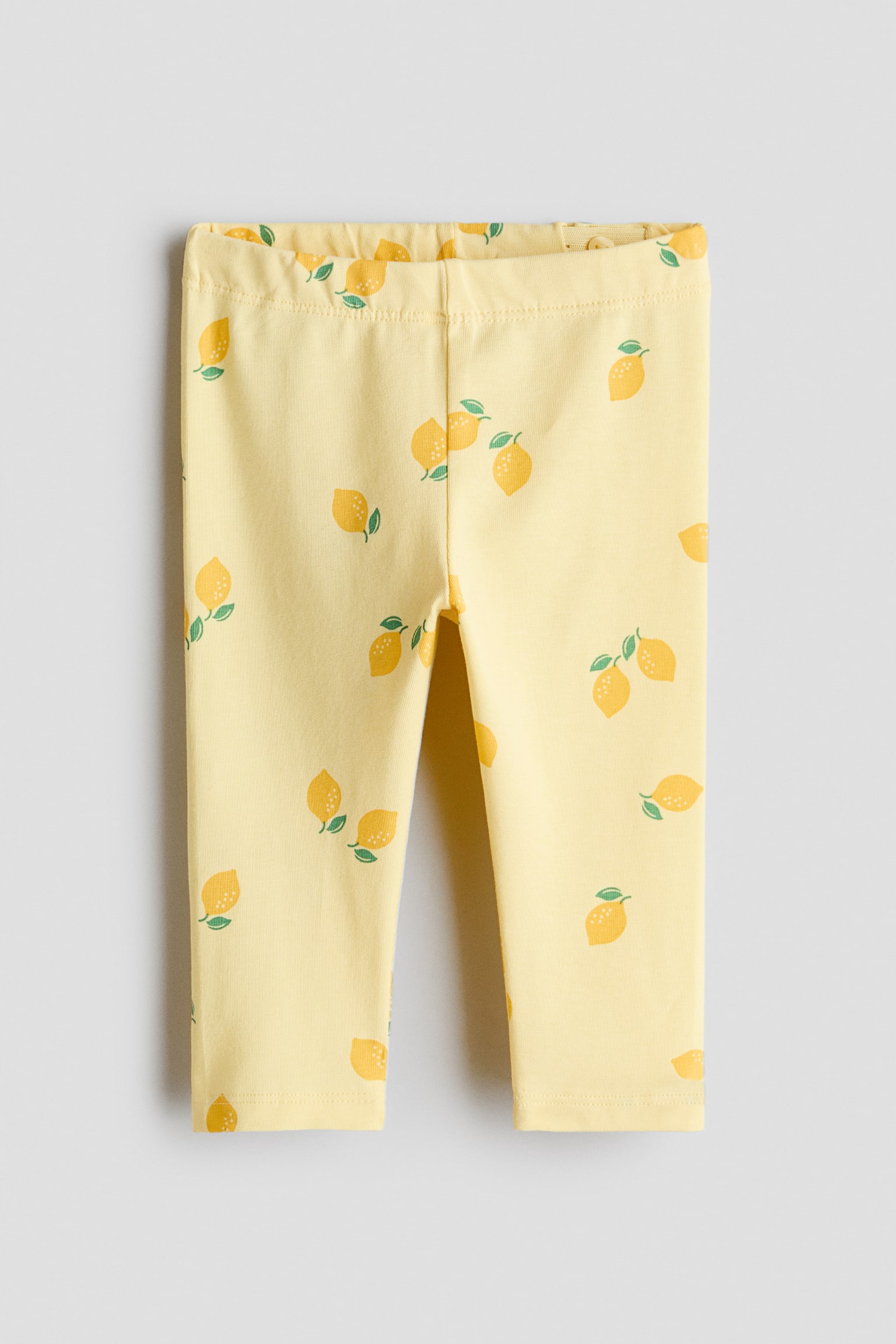 Bedruckte Leggings aus Baumwolle - Gelb/Zitronen/Hellblau/Geblümt