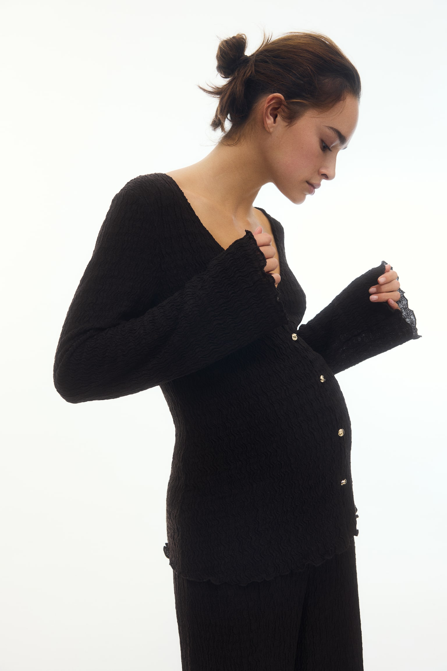 MAMA Dżersejowy komplet 2-częściowy - Ciemnobrązowy/Czarny - 4