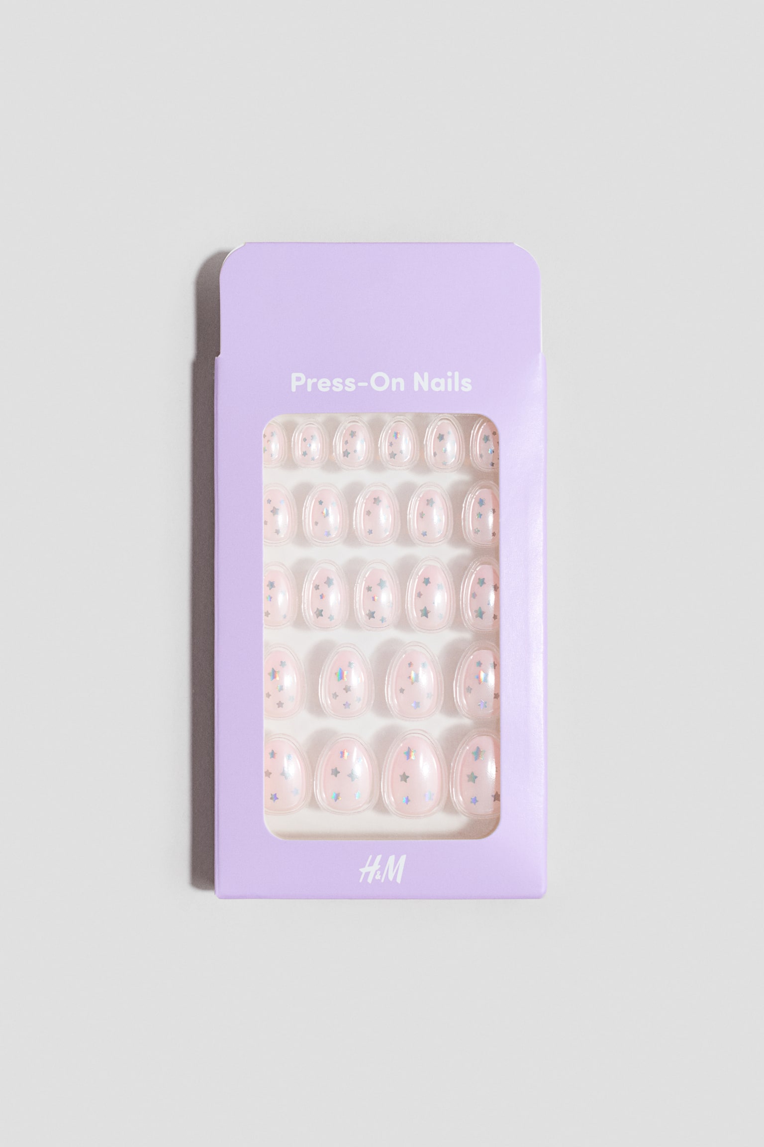 Press-on nails - Light pink/Iridescent/Red/Christmas - 1