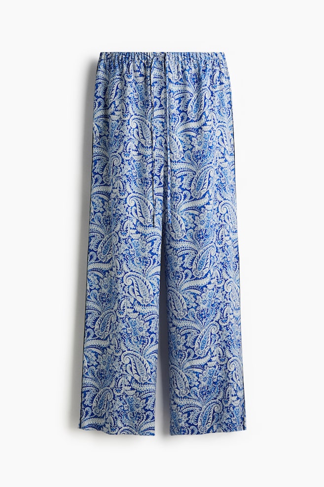 Pantalón con cordón de ajuste - Azul/Diseño paisley - 1