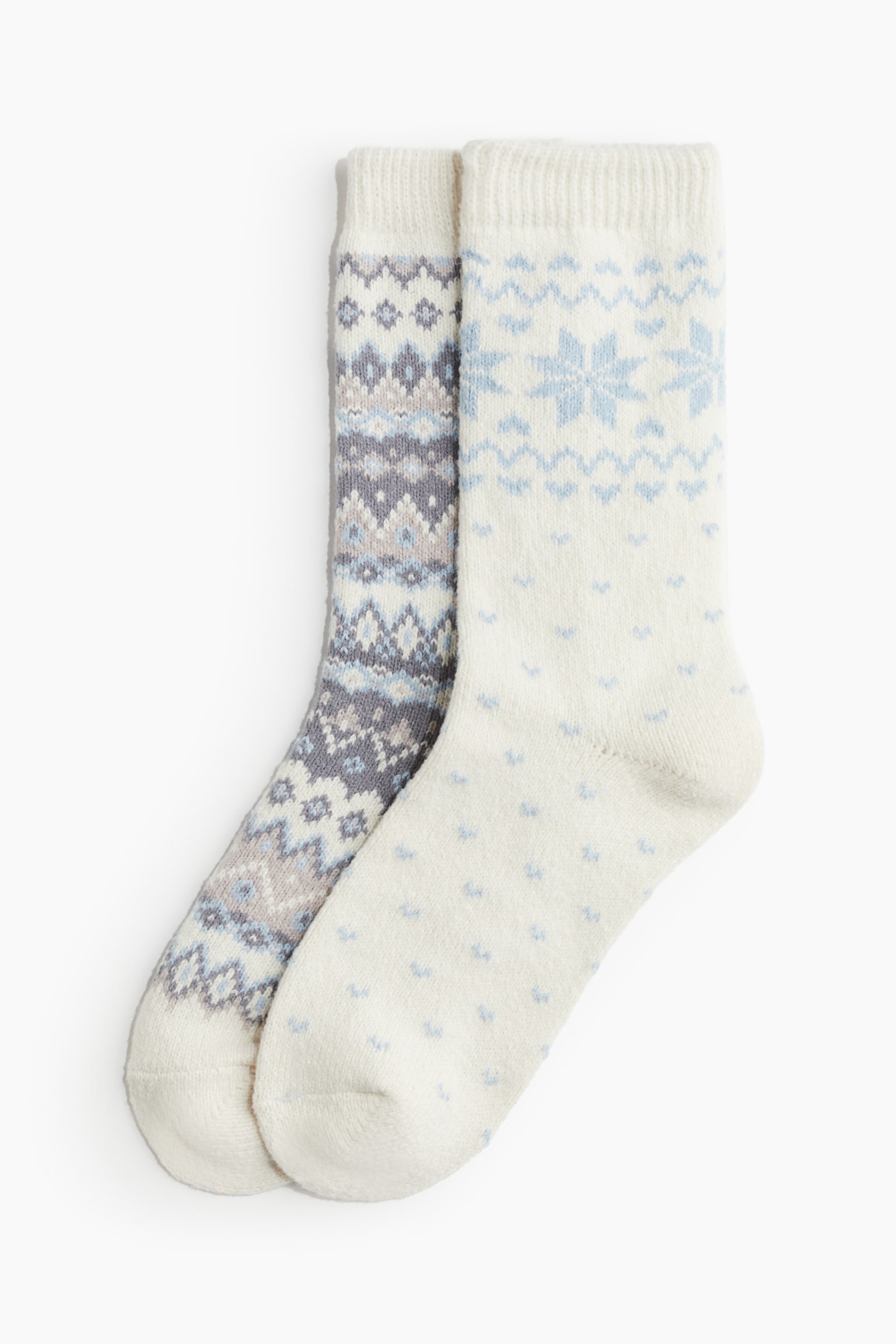 2-pack socks - Cream/Patterned - 2