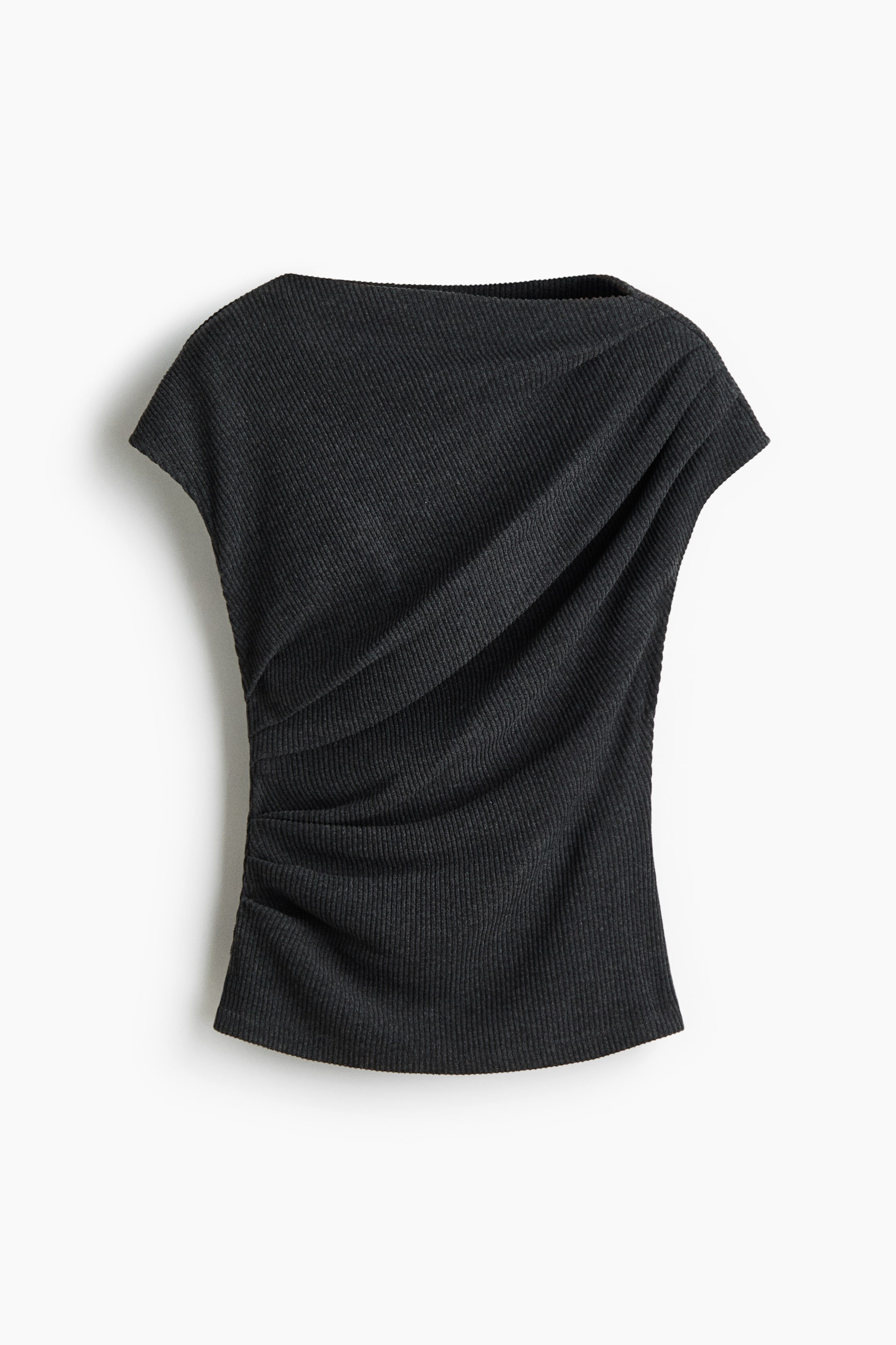 Ingrandisci l'immagine: Top drappeggiato - Grigio scuro mélange - DONNA | H&M CH 1