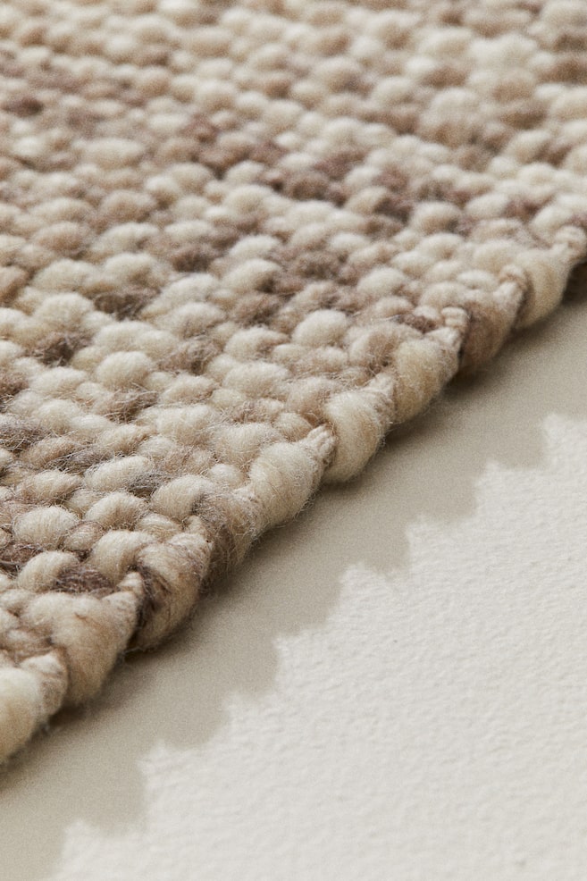 Fringed wool-blend rug - Beige/Light beige - 5