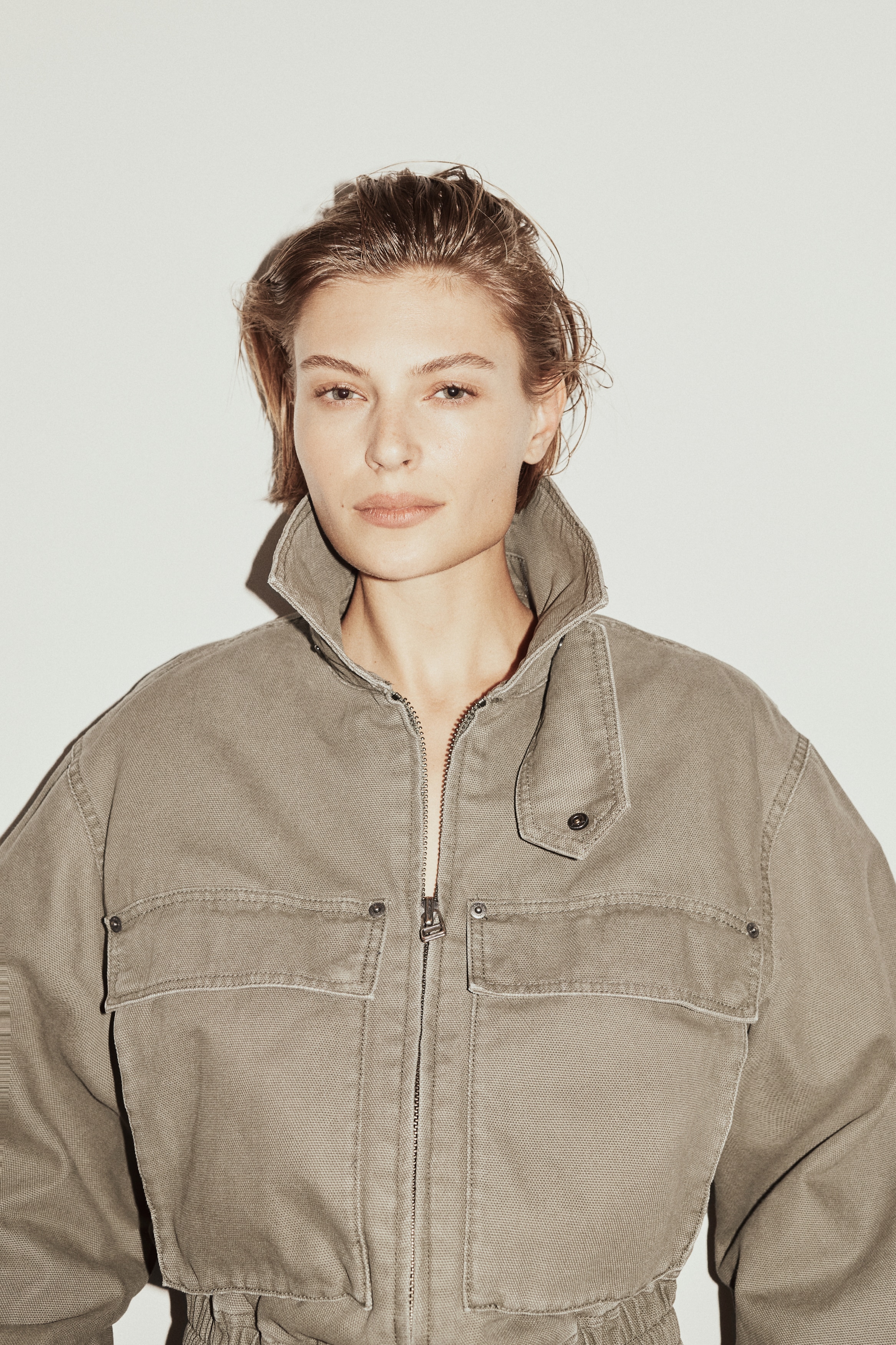 Veste matelassée en toile - Vert kaki