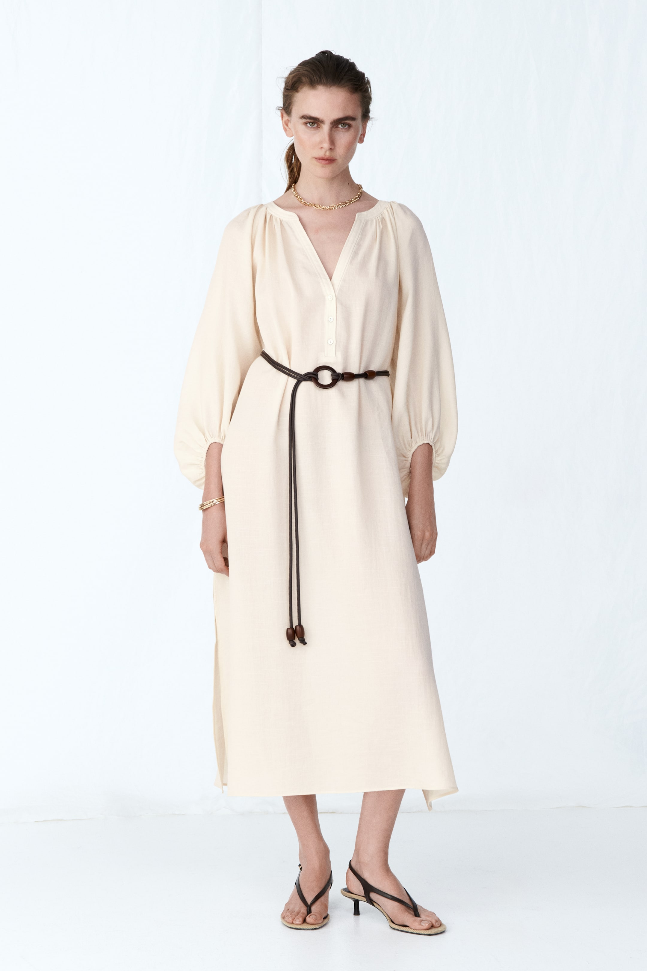 Oversized Tie-Belt Dress