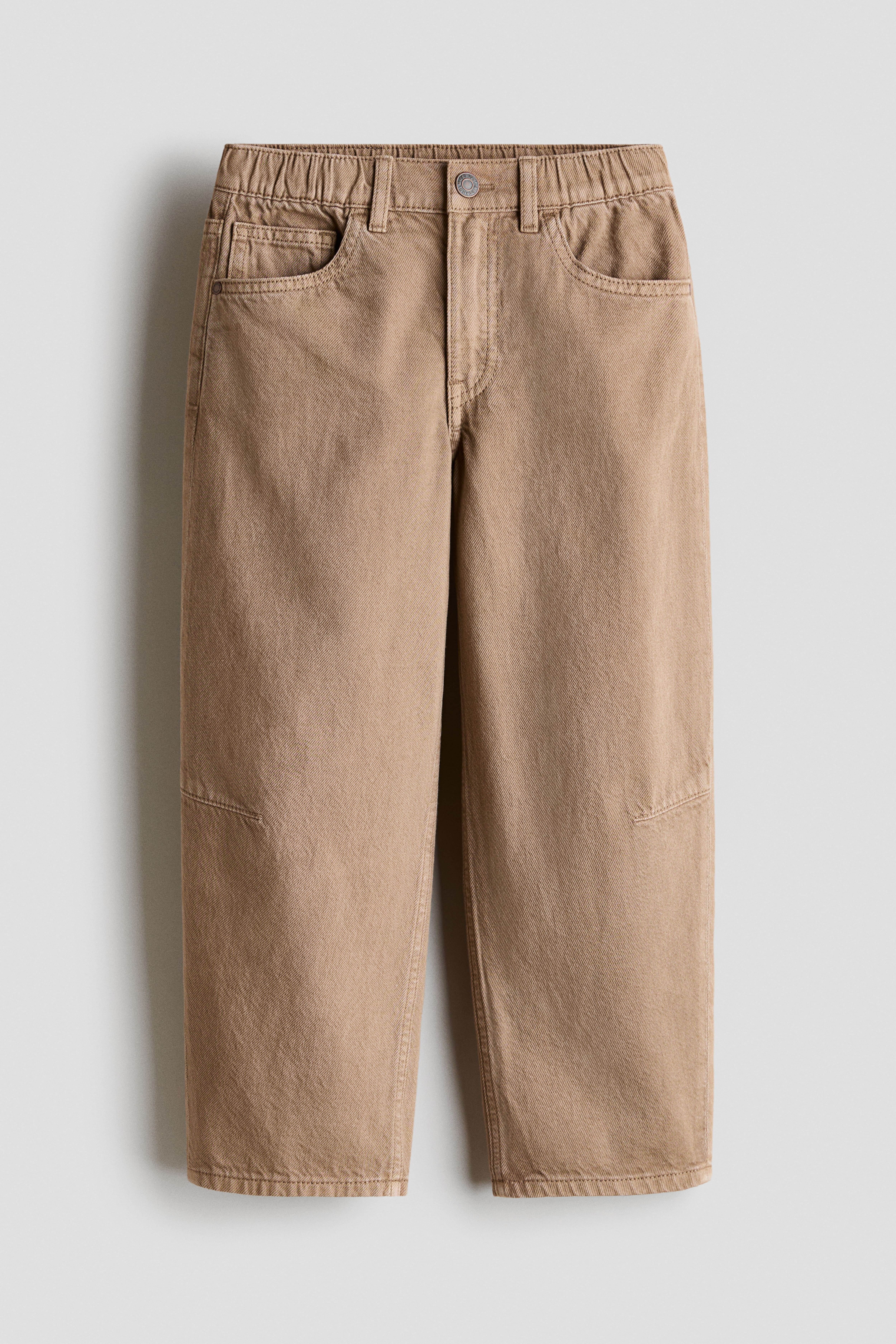 Twill Barrel-Leg Pants