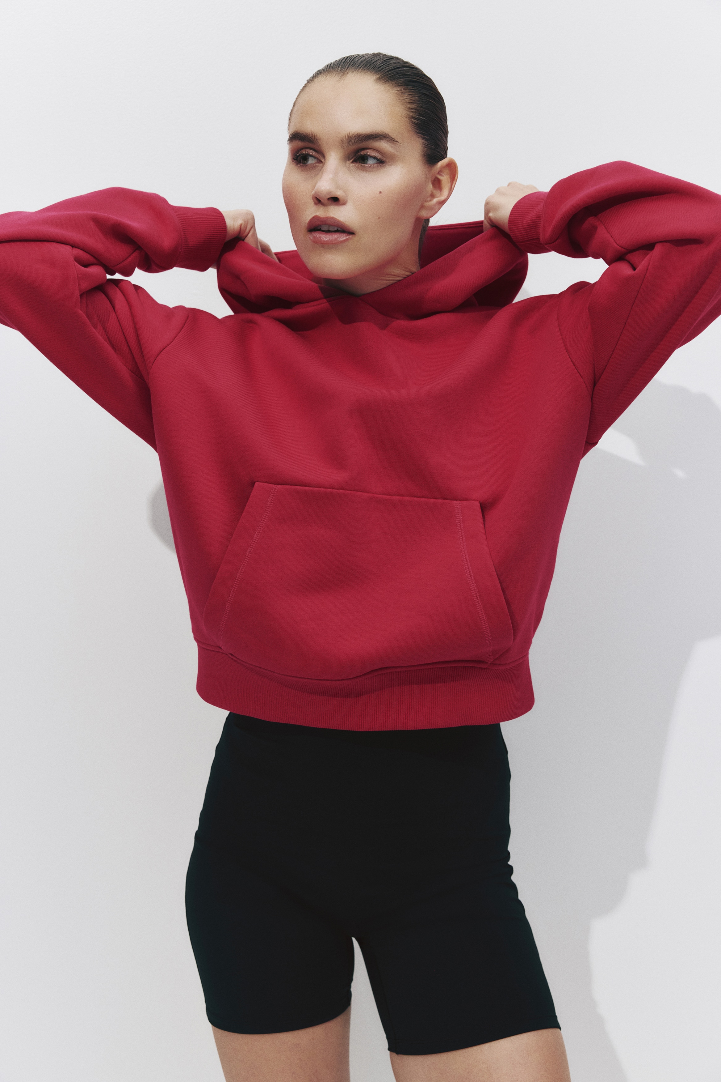 Hoodie de sport Loose Fit - Rouge vif