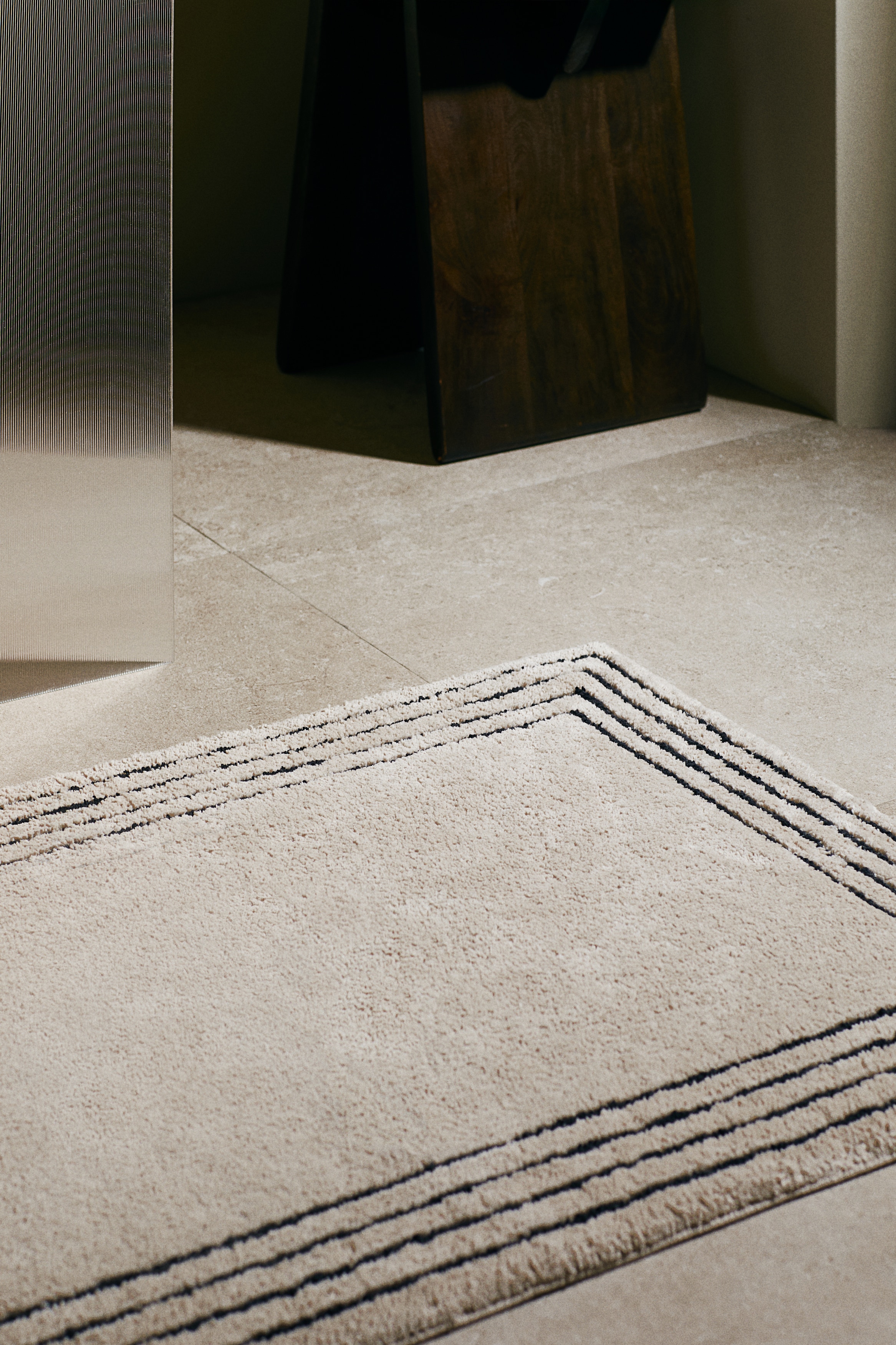 Tapis de bain tufté - Beige/Beige clair