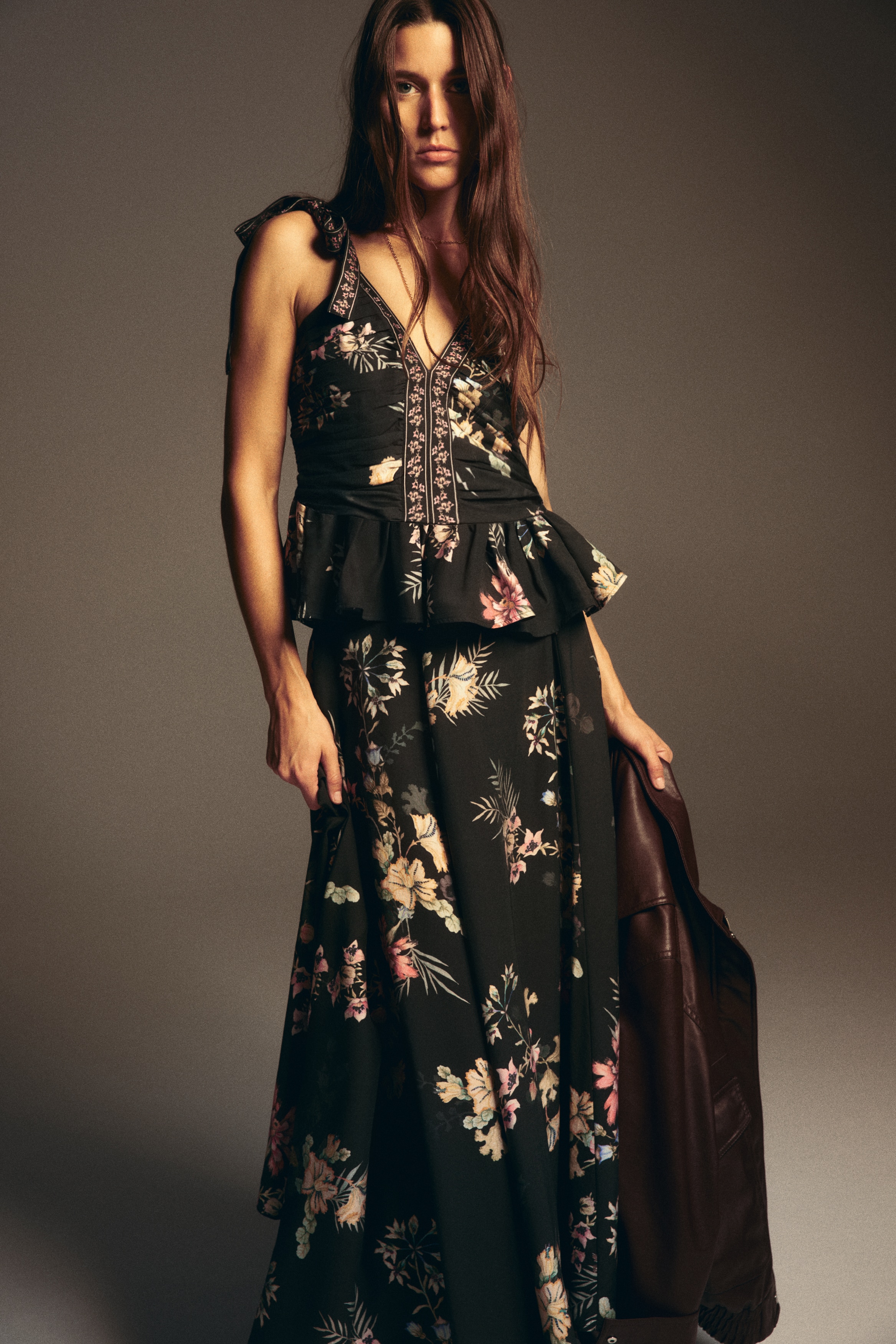 Loose-fit maxi skirt