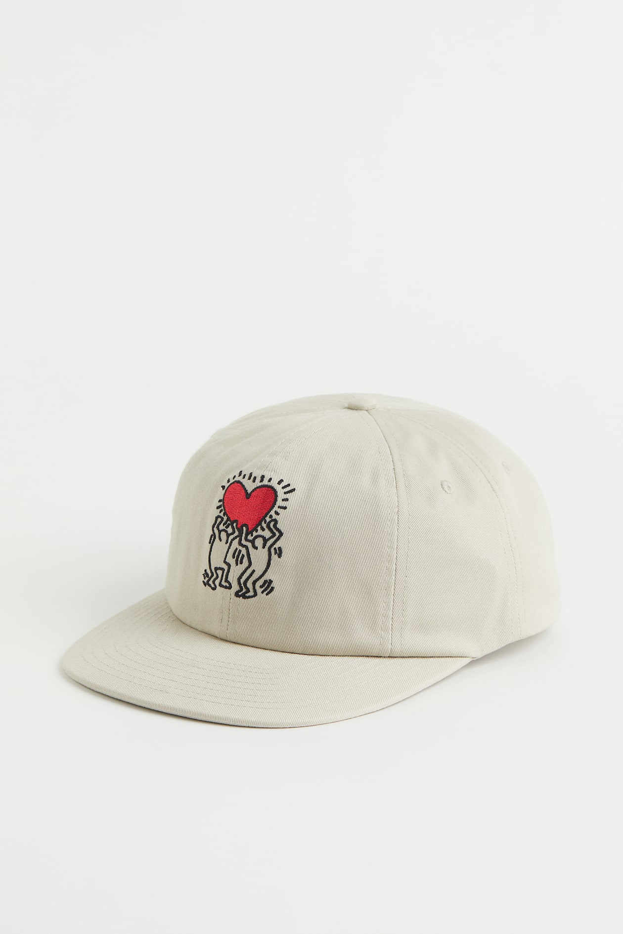 Embroidered-detail cap Light beige/Keith Haring Men H&M