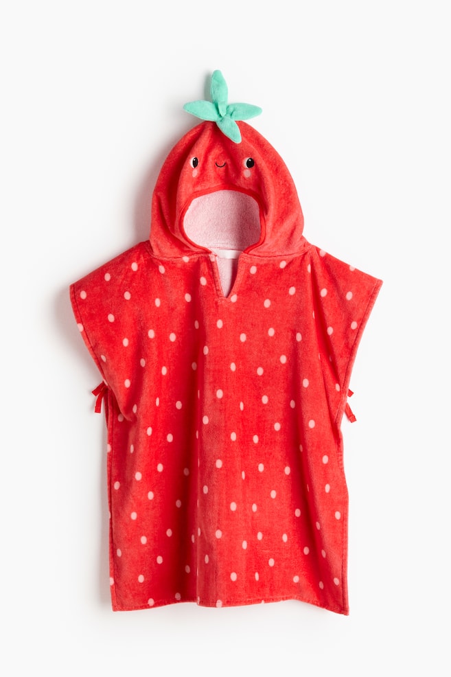 Badeponcho - Rot/Erdbeere/Weiß/Pelikan - 1