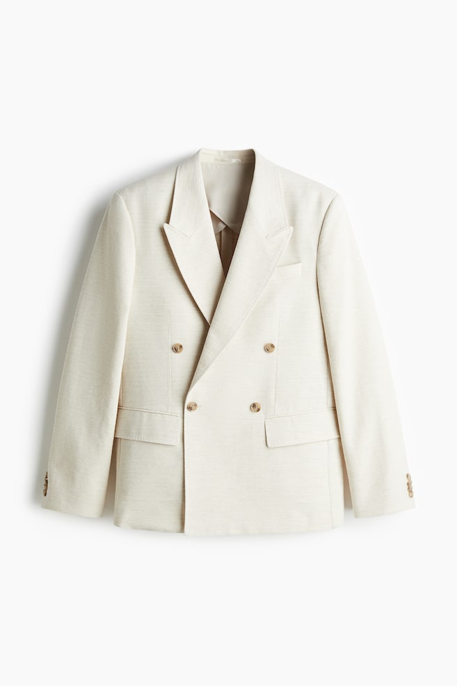 Loose Fit Double-breasted jacket - Light beige - 1