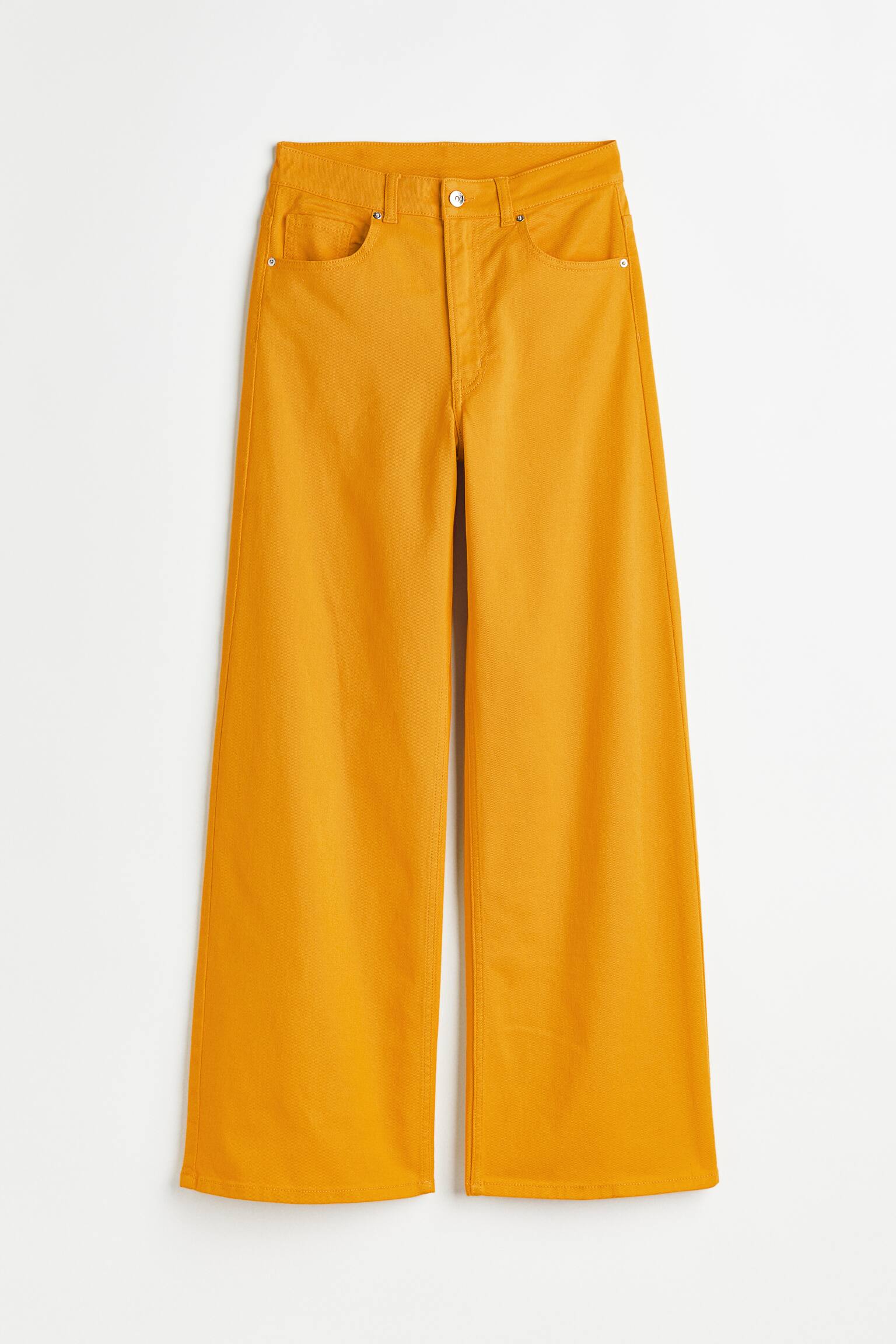 Wide denim jeans - Bright yellow - 1