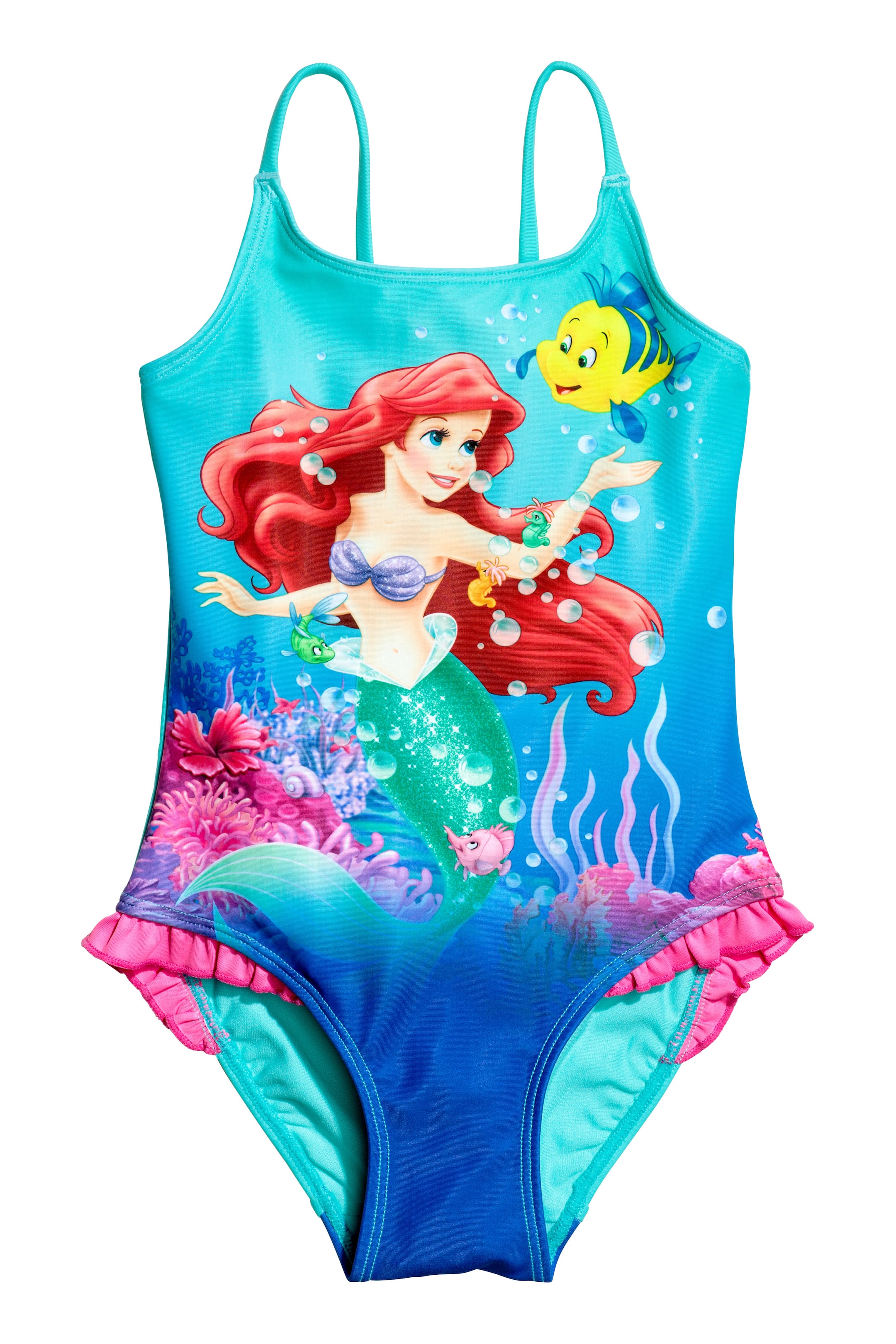View larger image: Printed swimsuit - Turquoise/The Little Mermaid - Kids | H&M GB 1