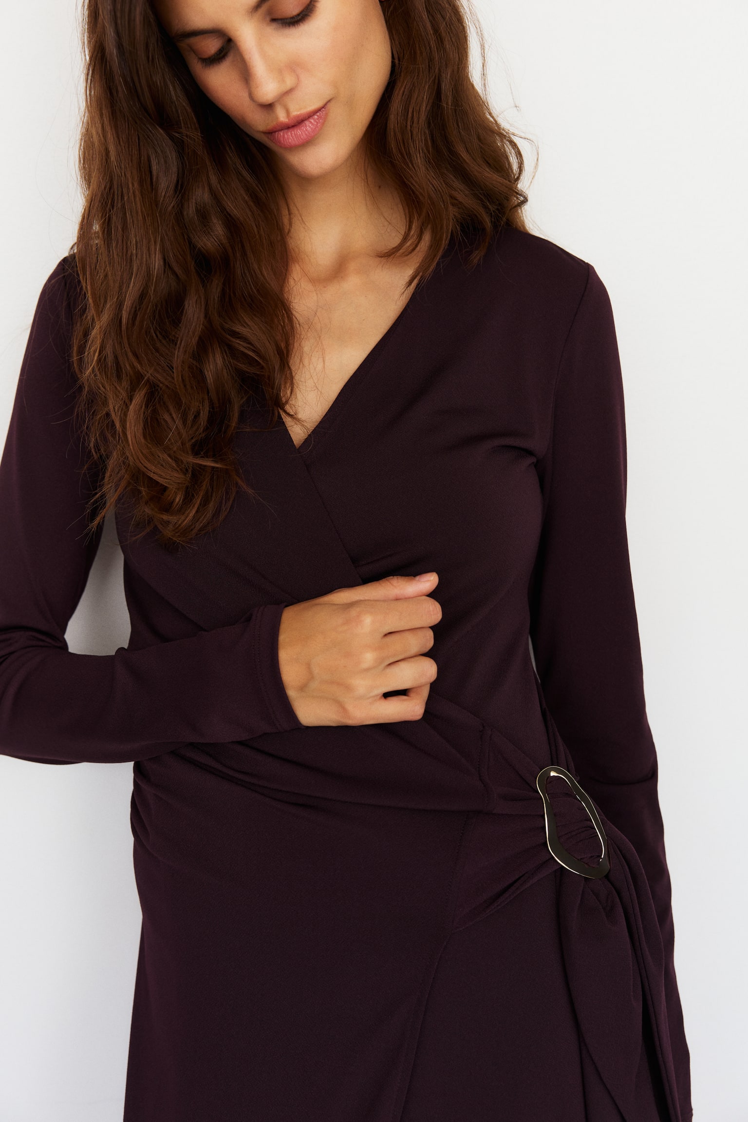 MAMA שמלת הנקה מעטפת - בורדו/שחור - 6