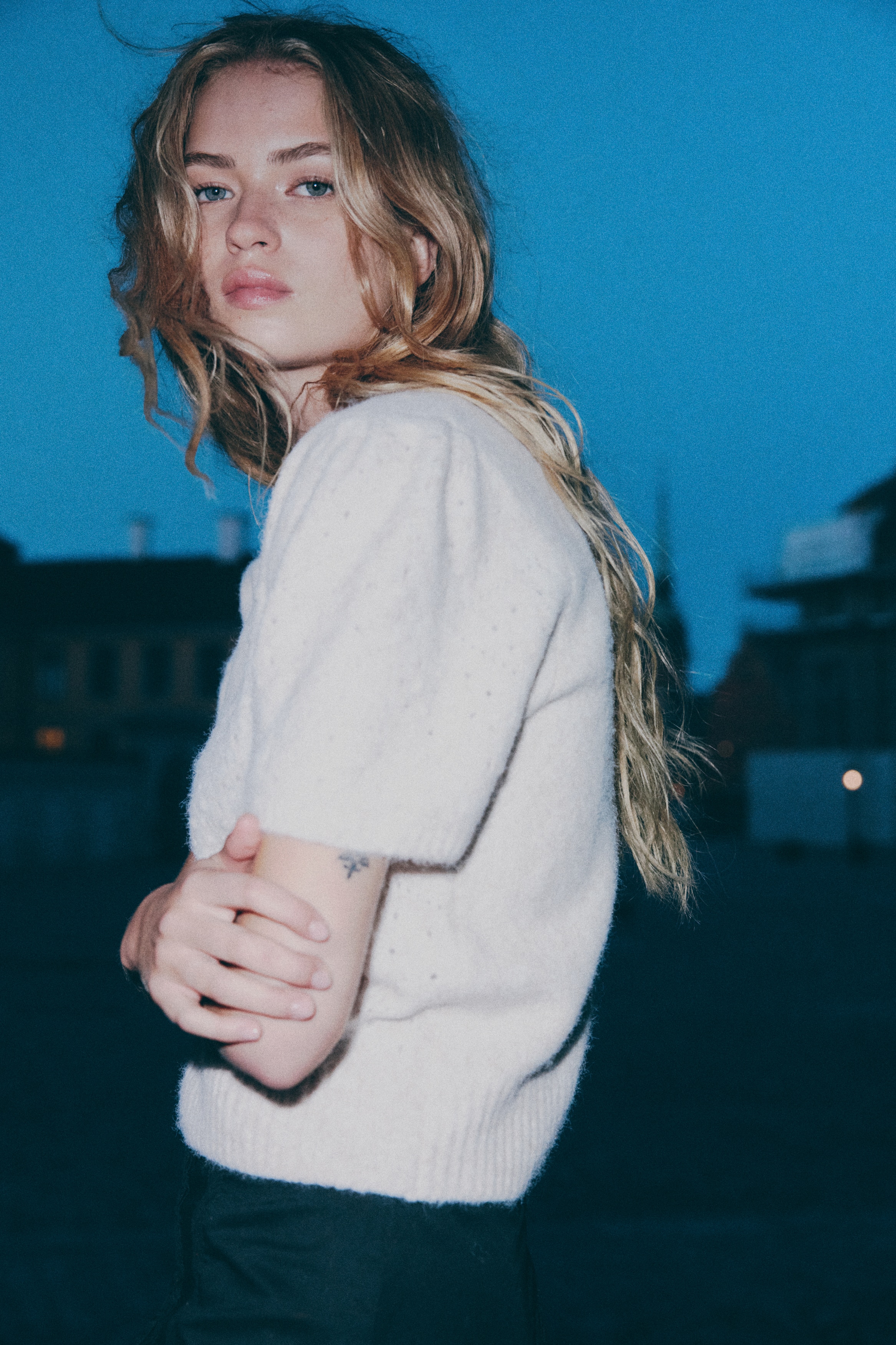 Pointelle-knit top