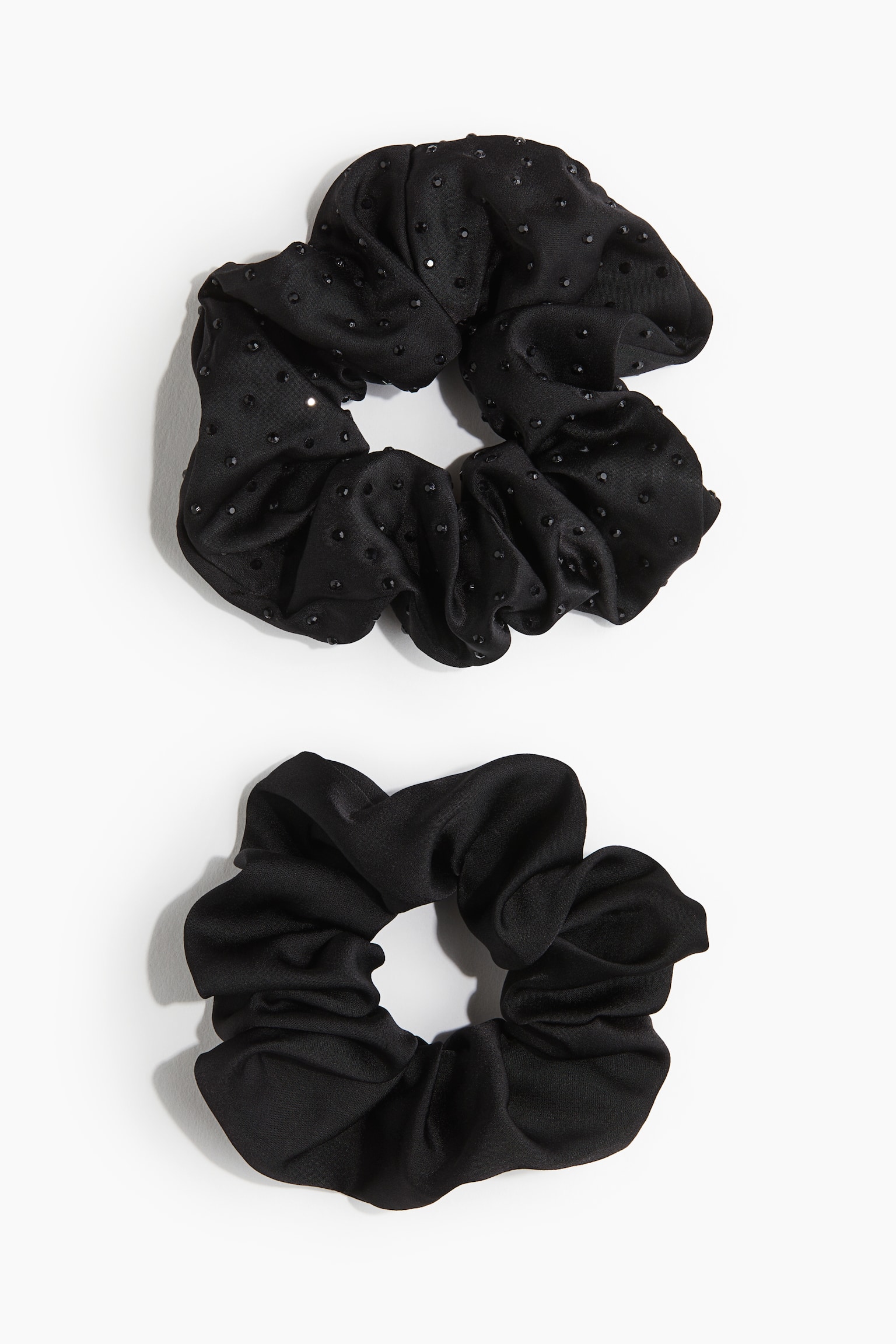 2-pack scrunchies i satin - Svart - 1