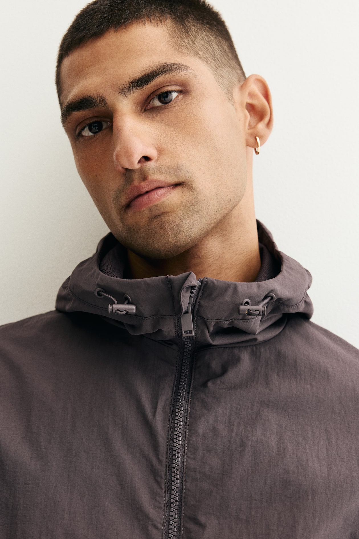 Men’s Dark plum Hooded Windbreaker H&M US