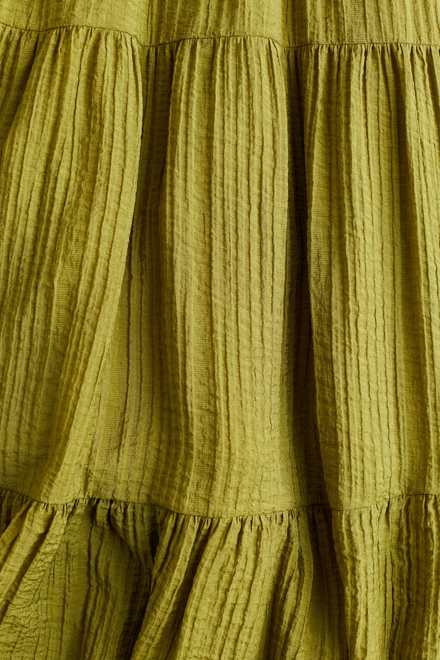 Tiered dress - Olive green/Light blue/Light yellow - 3