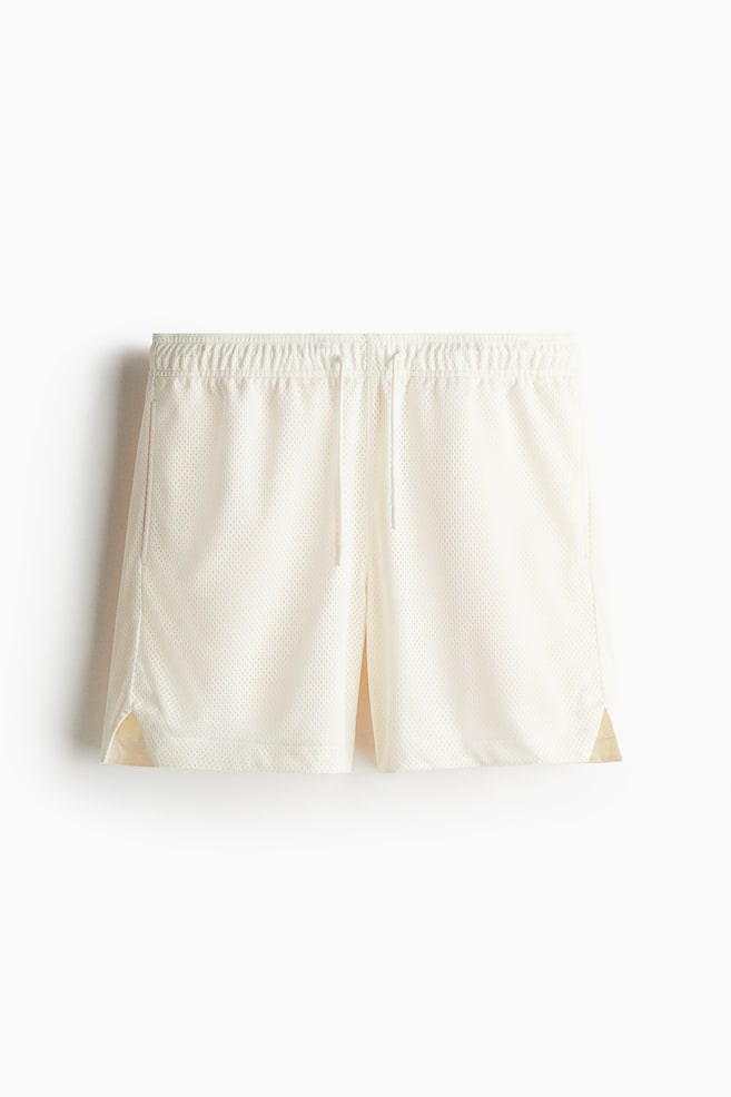Regular-Fit Mesh Shorts - Cream/Black - 1