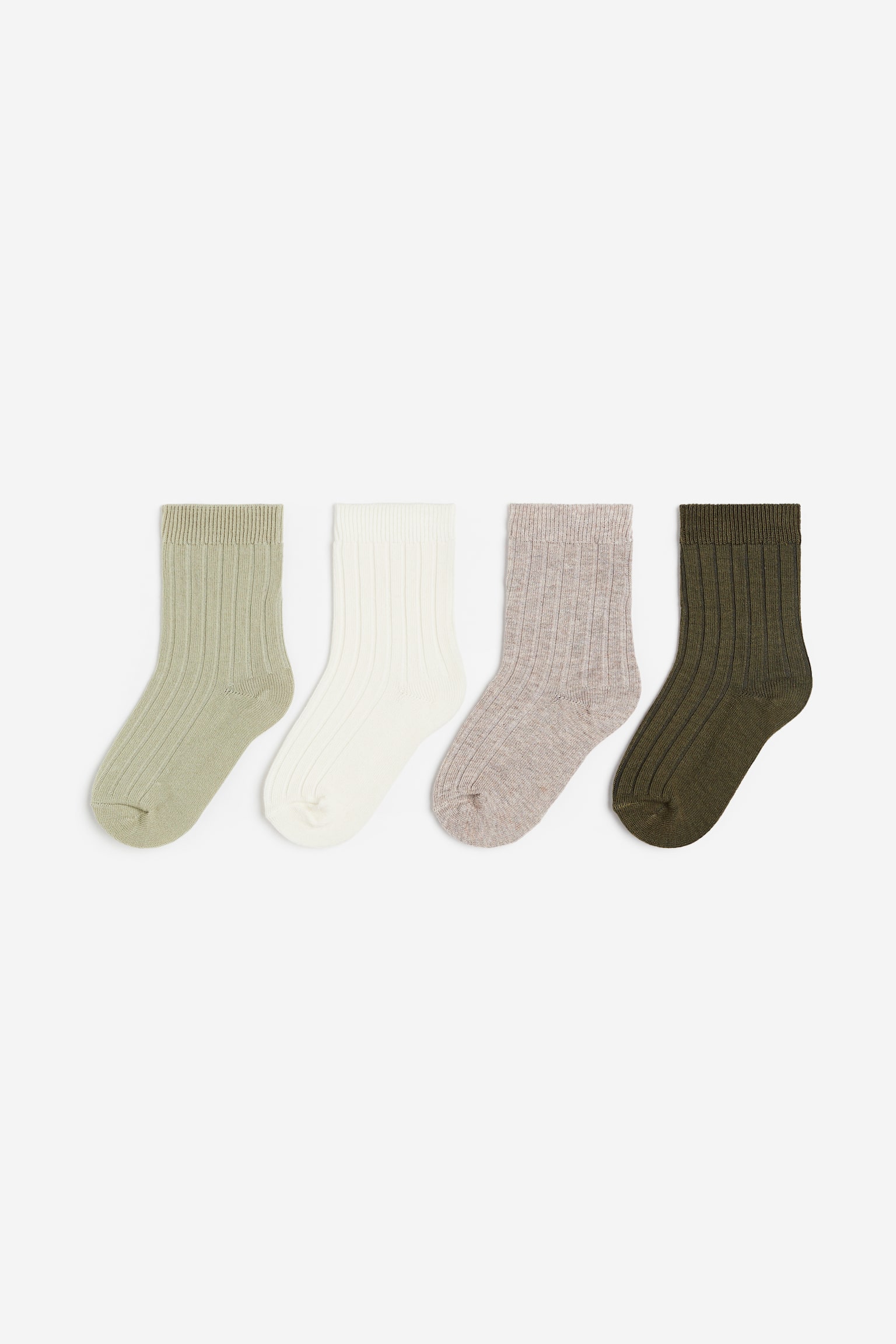 4-pack socks - Light khaki green/Beige marl/Grey/Grey/Navy blue - 1