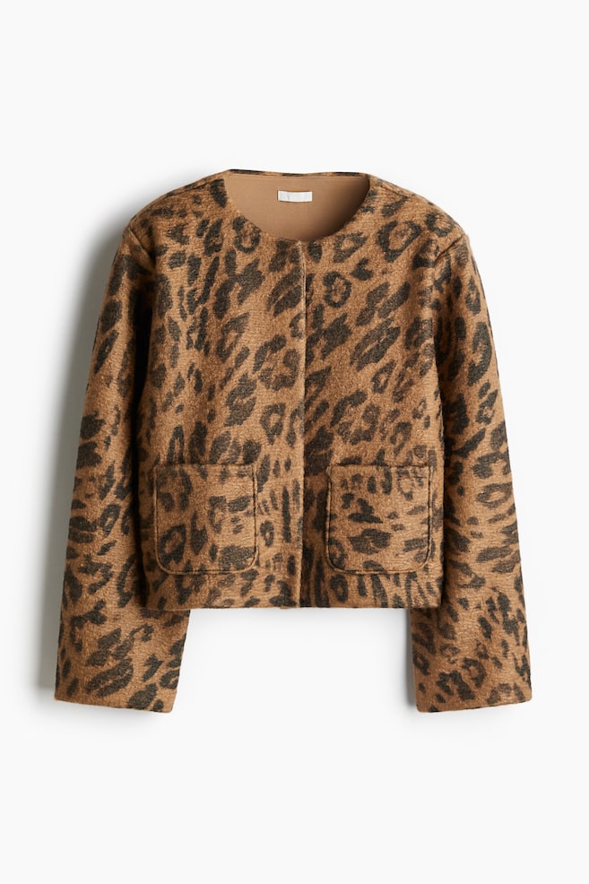Veste en maille - Beige foncé/imprimé léopard/Bleu ancien clair/Crème/Noir - 1