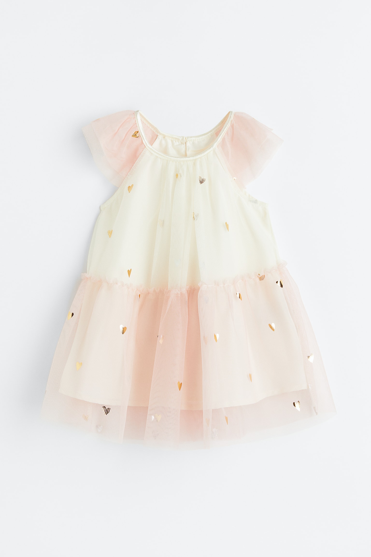 Tulle Dress - Powder pink/Hearts/Dark grey/Stars - 1