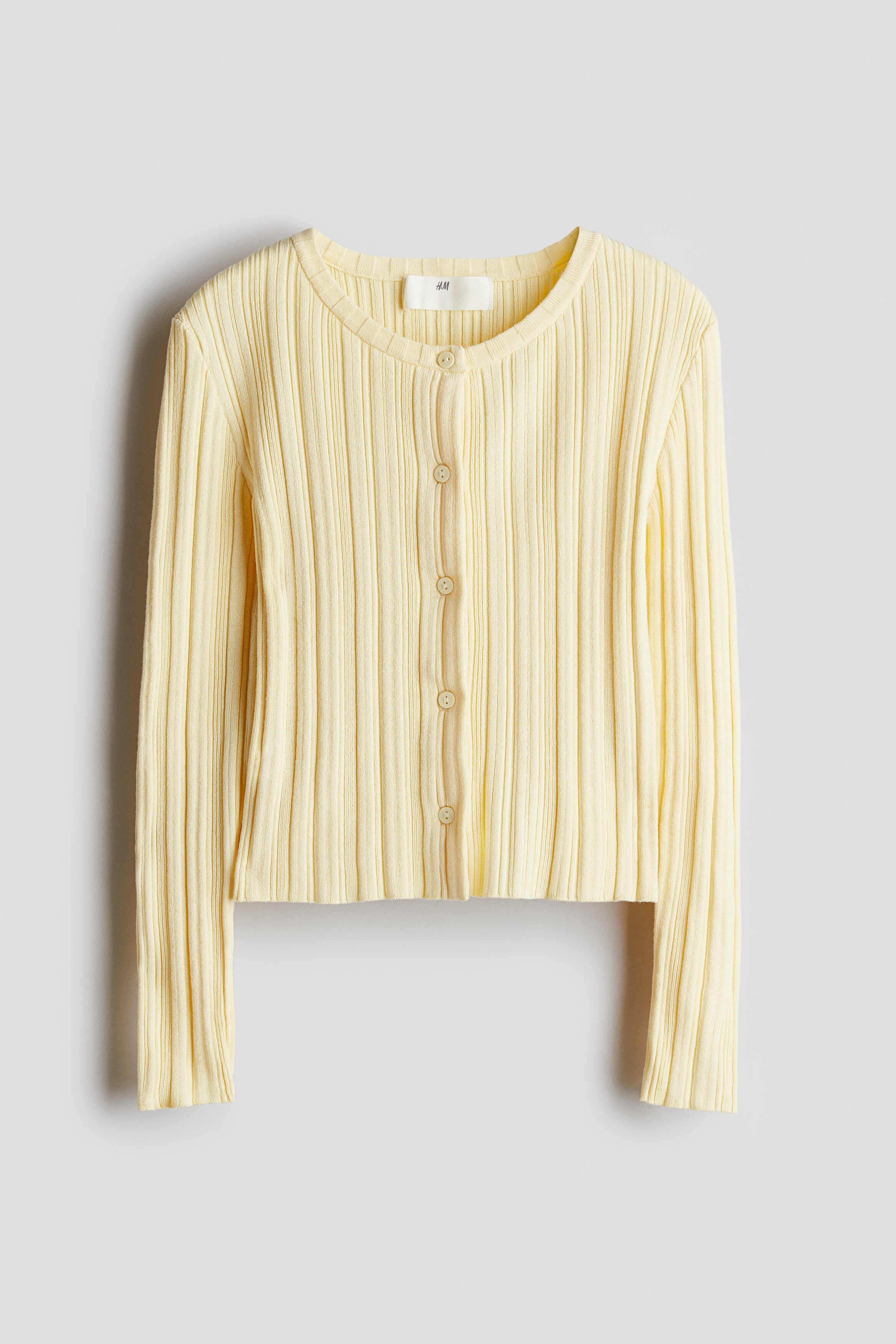 Gilet en maille côtelée - Jaune/Blanc