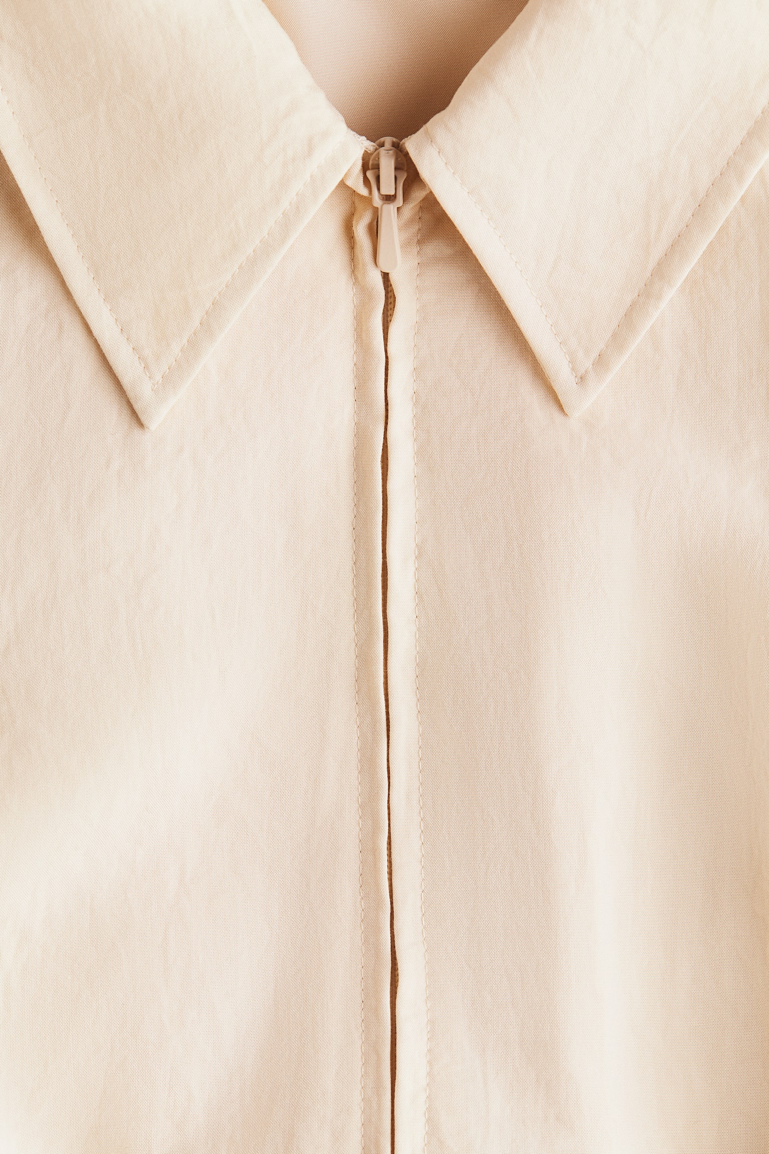 Zip-through peplum shirt - Light beige - 8