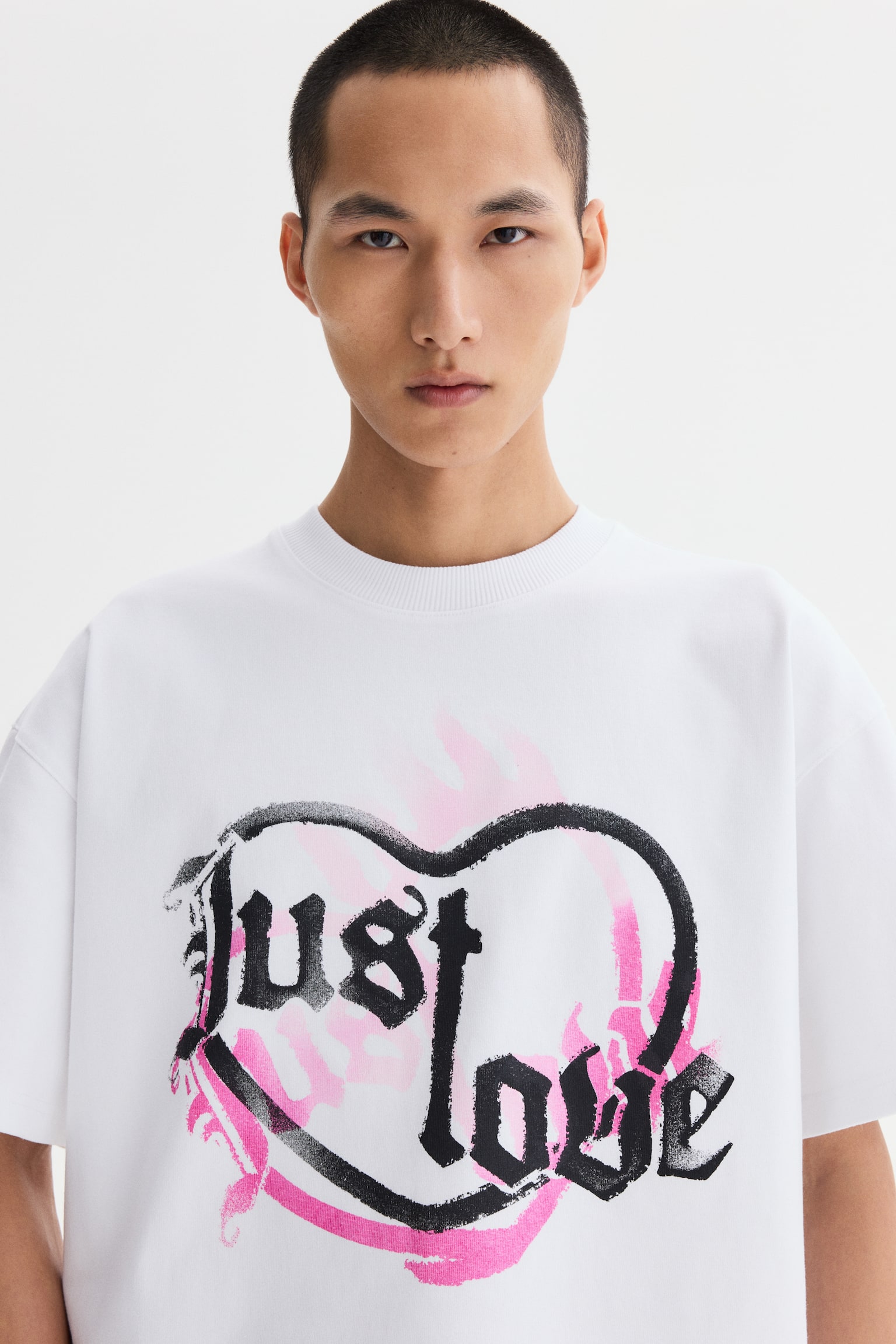 T-shirt met warmtegevoelige print - Oversized Fit - Wit/Just love/Zwart/Heartbreaker season/Roze/Just love - 3