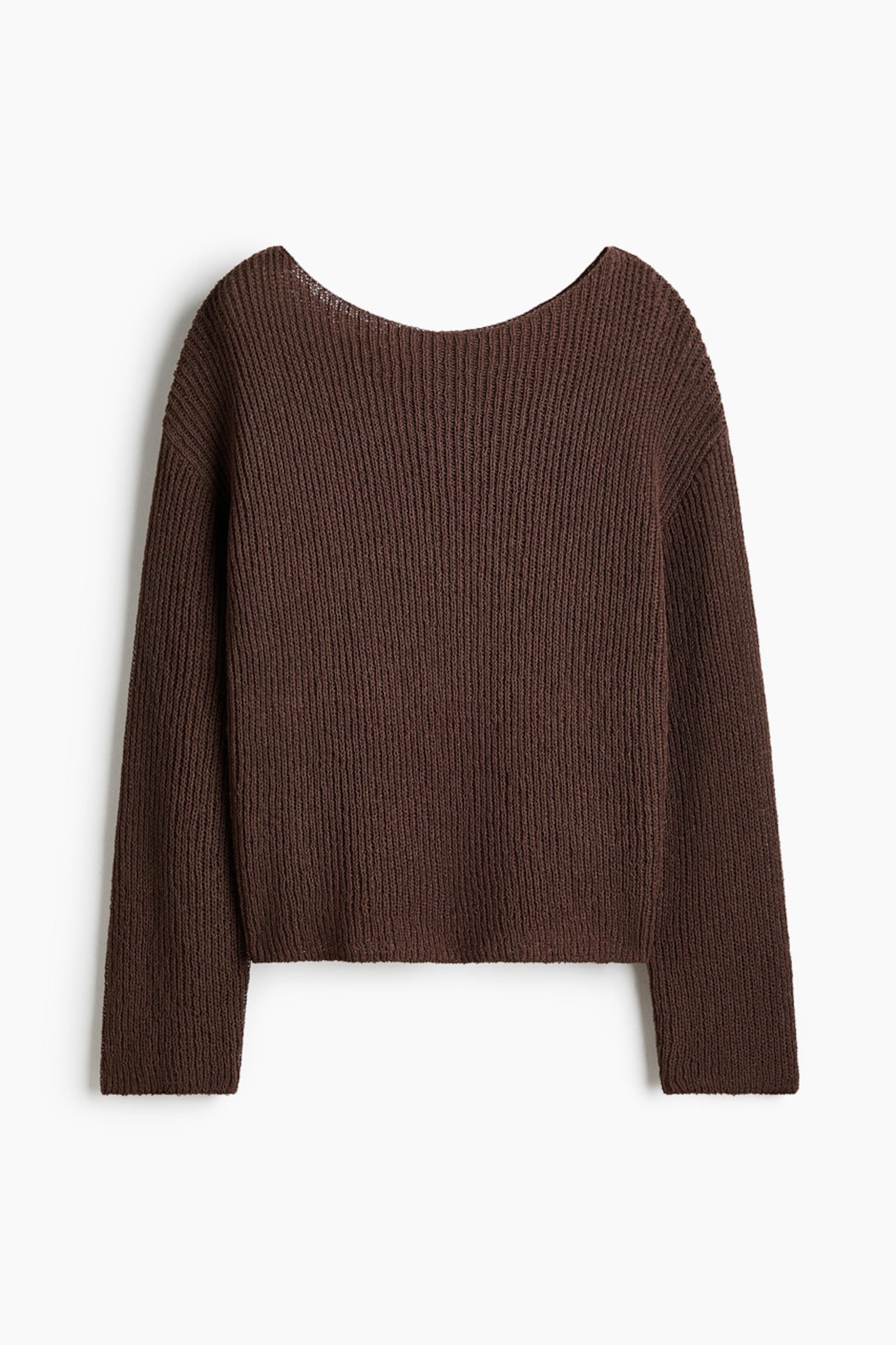 Женский свитер H&M Boat-Neck, цвет: Тёмный коричневый — фото 1