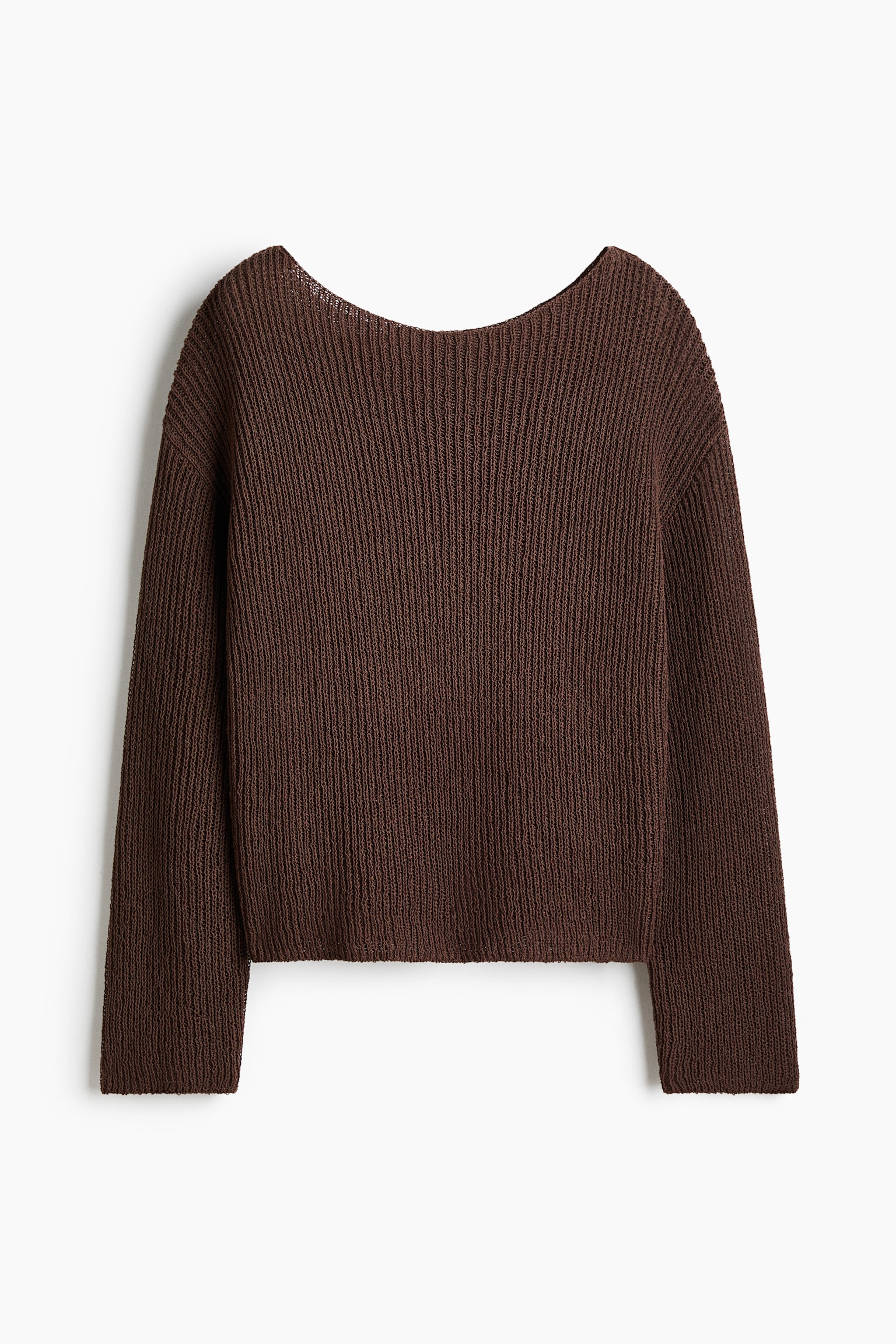 Boat-neck jumper - Dark brown