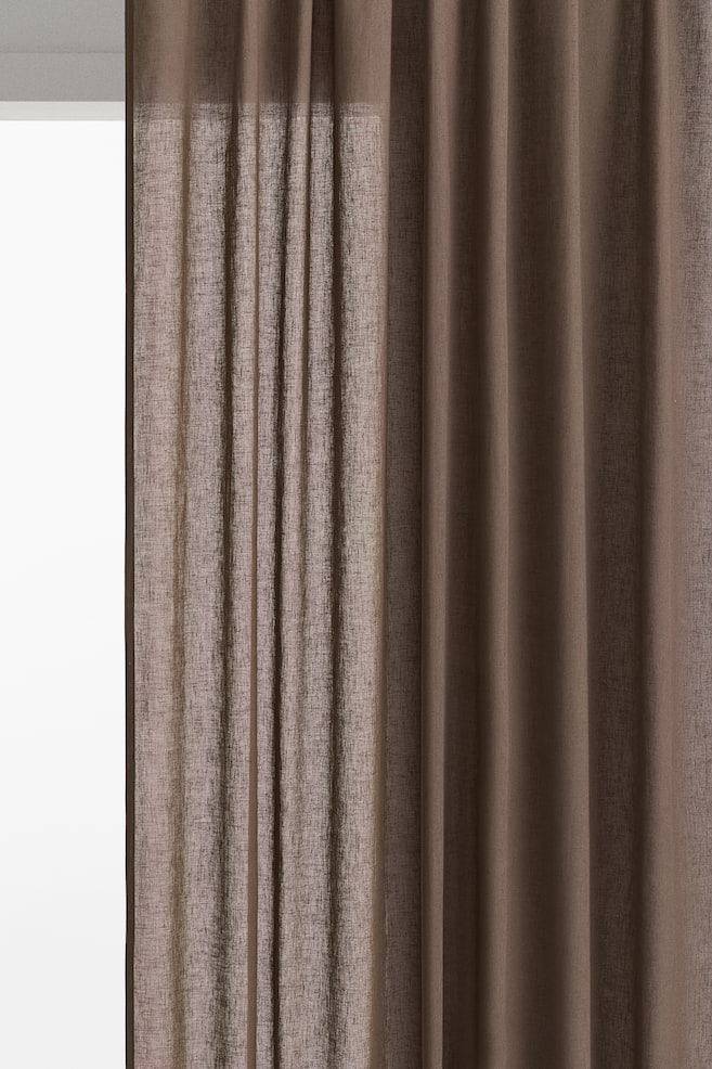 2-Pack Long Linen-Blend Curtain Panels - Taupe/Beige/Beige/White/Gray - 1