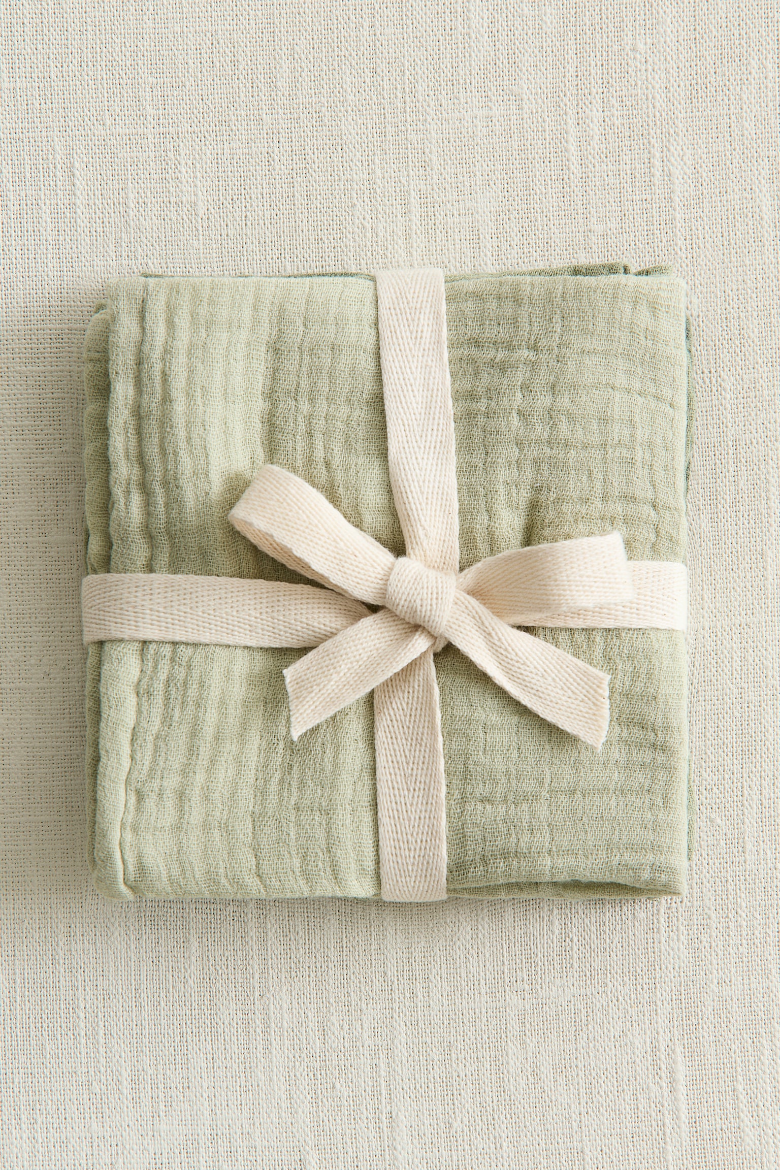 3-pack muslin cloths - Light khaki green/Beige/White/Powder pink/Old rose/Old rose/Beige/Pale pink/Dark pink/Dusty pink - 4