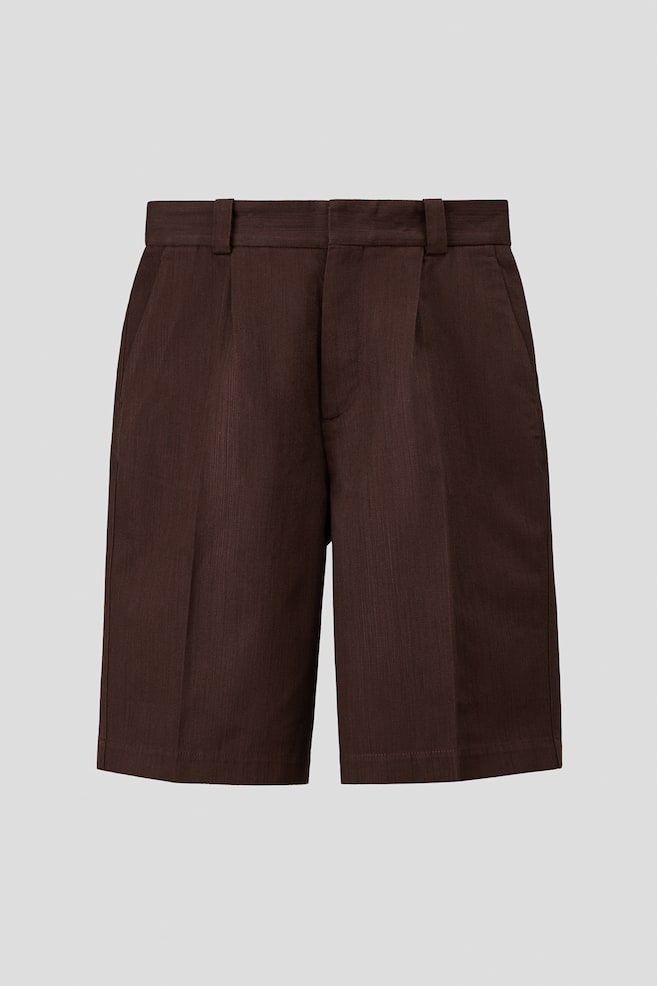 Lange Shorts in Loose Fit - Dunkelbraun - 1