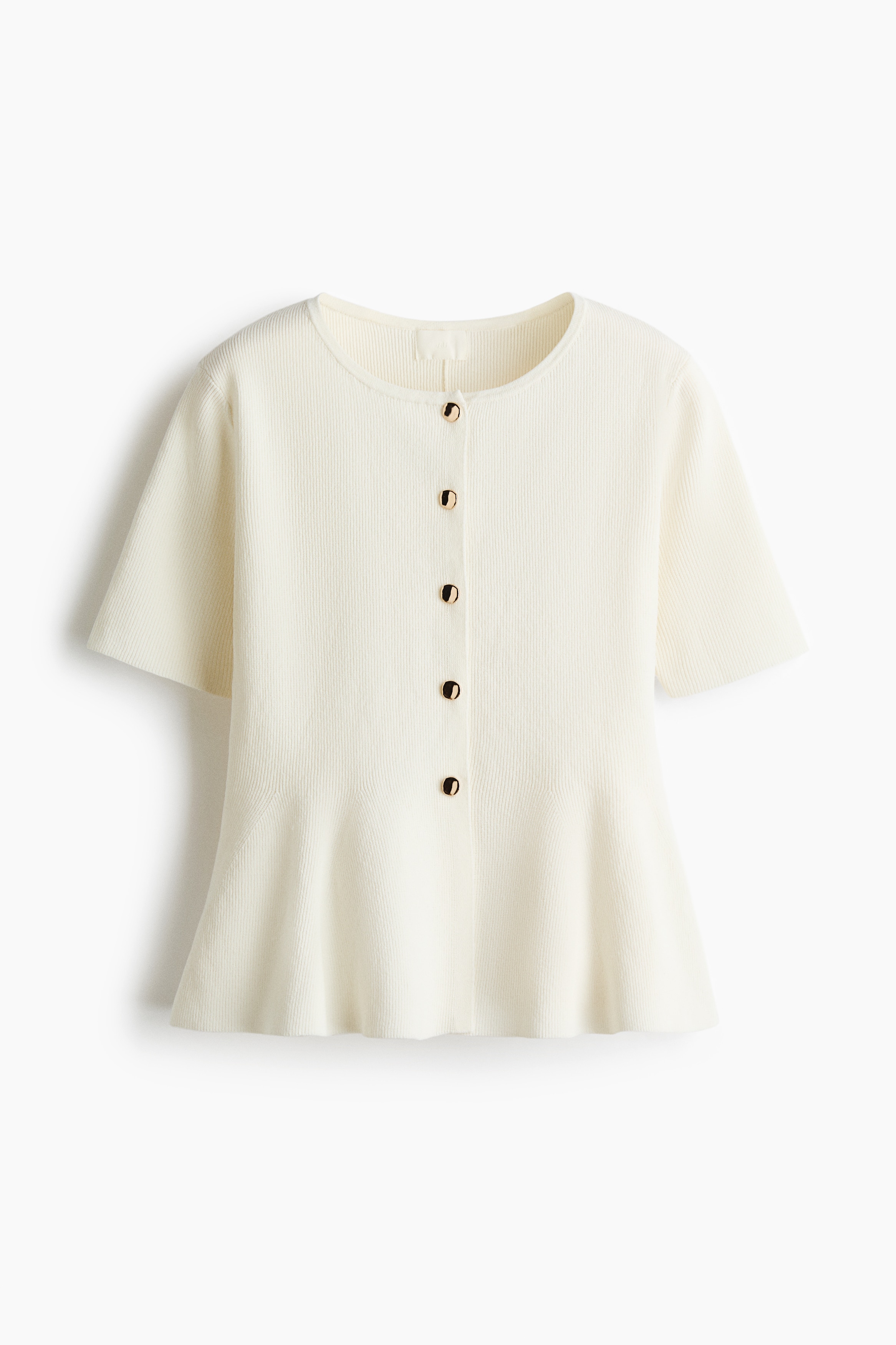 Peplum Cardigan - Cream