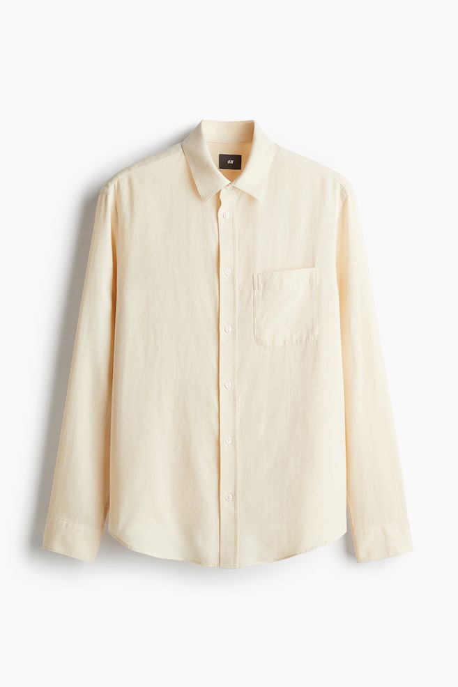 Regular Fit Lyocell-Blend Shirt - Light beige - 1
