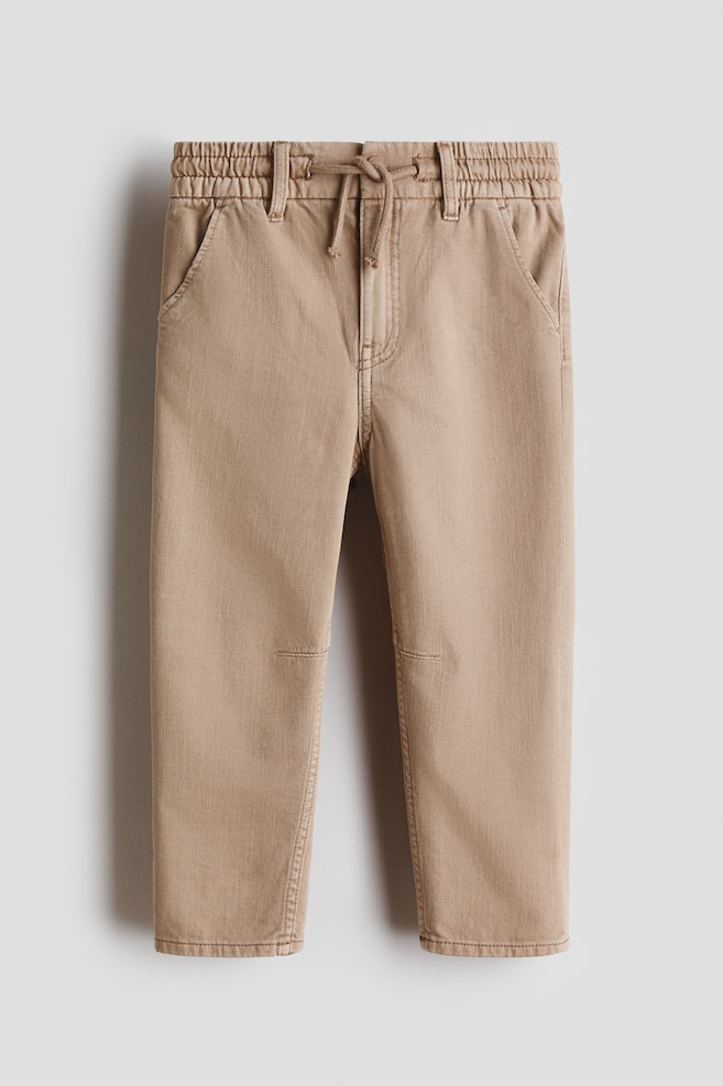 Pantalon en twill de coton délavé - Beige/Marron/Gris - 1