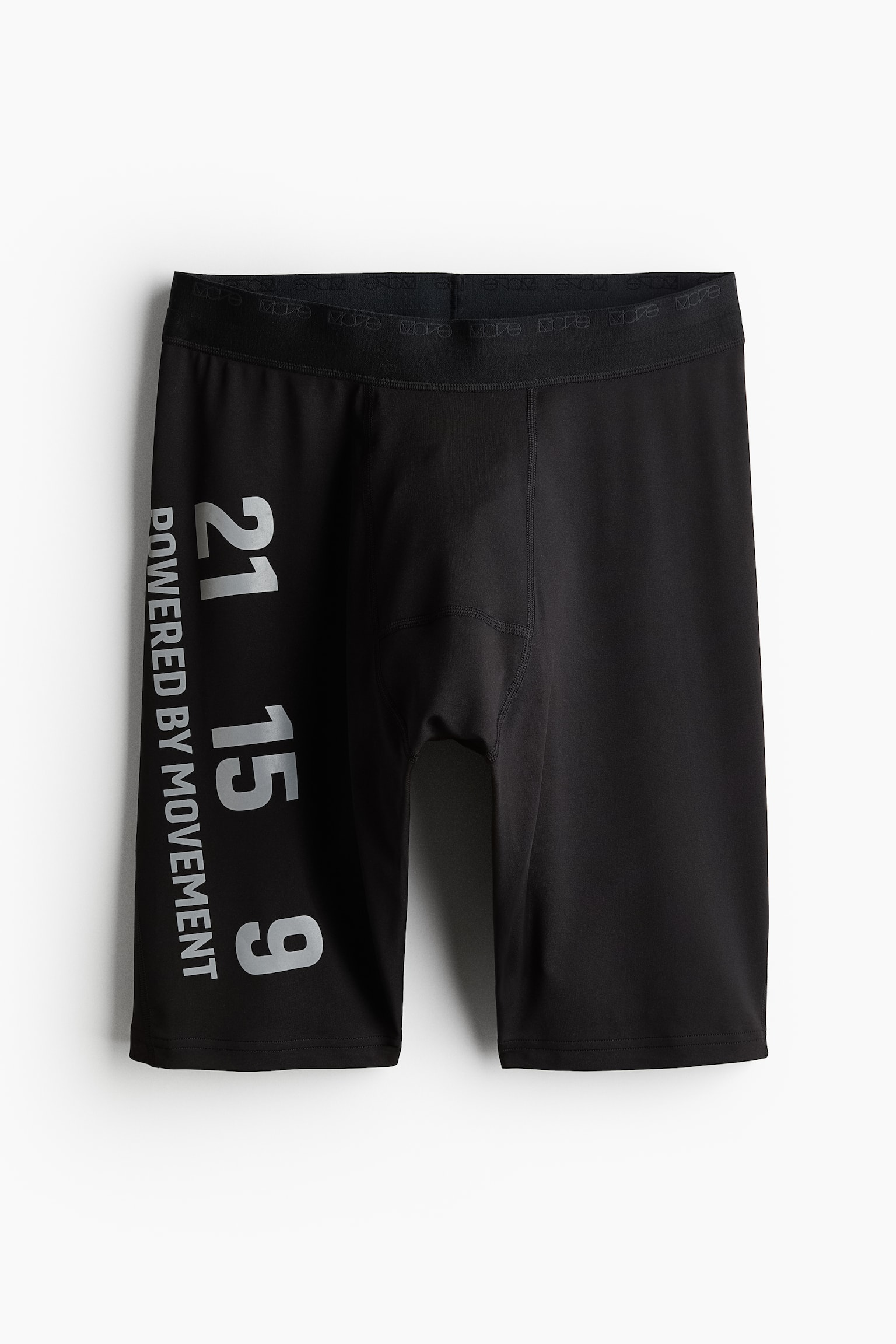 Long cycling shorts in DryMove™ - Black/Powered By Movement - 2