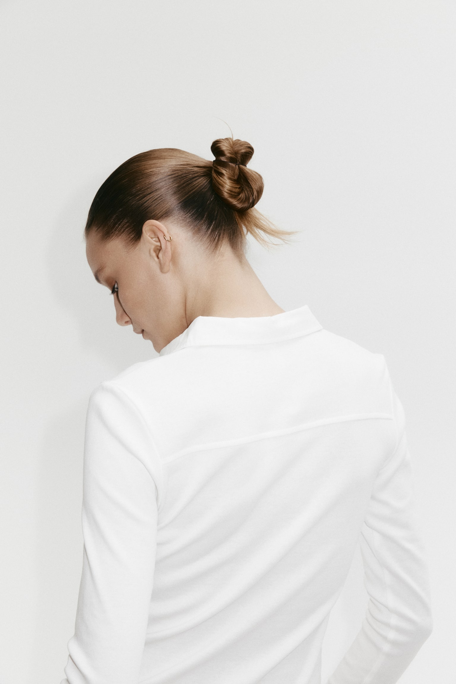 Fitted Polo Shirt - White/Light blue/Beige - 3