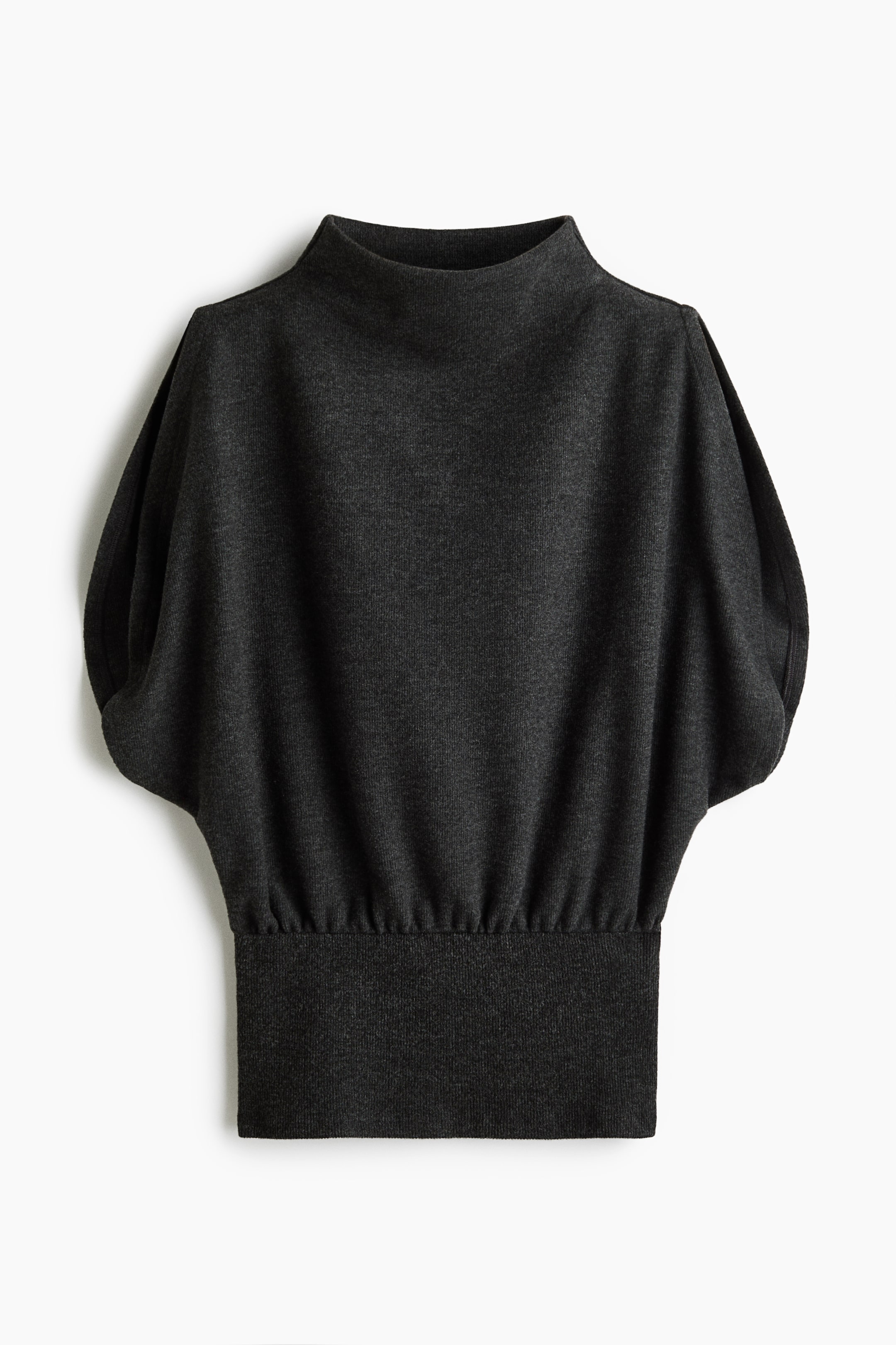 View larger image: Knitted turtleneck top - Dark grey marl - Ladies | H&M 1