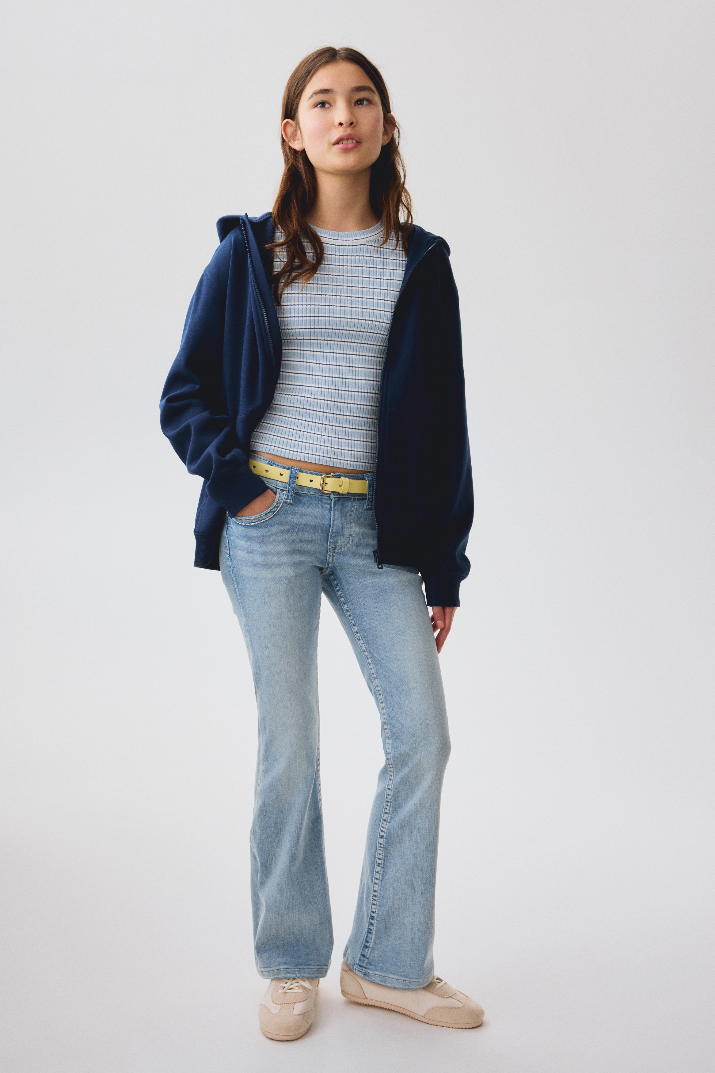 Skinny Fit Bootcut Low Jeans - Ljus denimblå/Denimblå/Denimgrå
