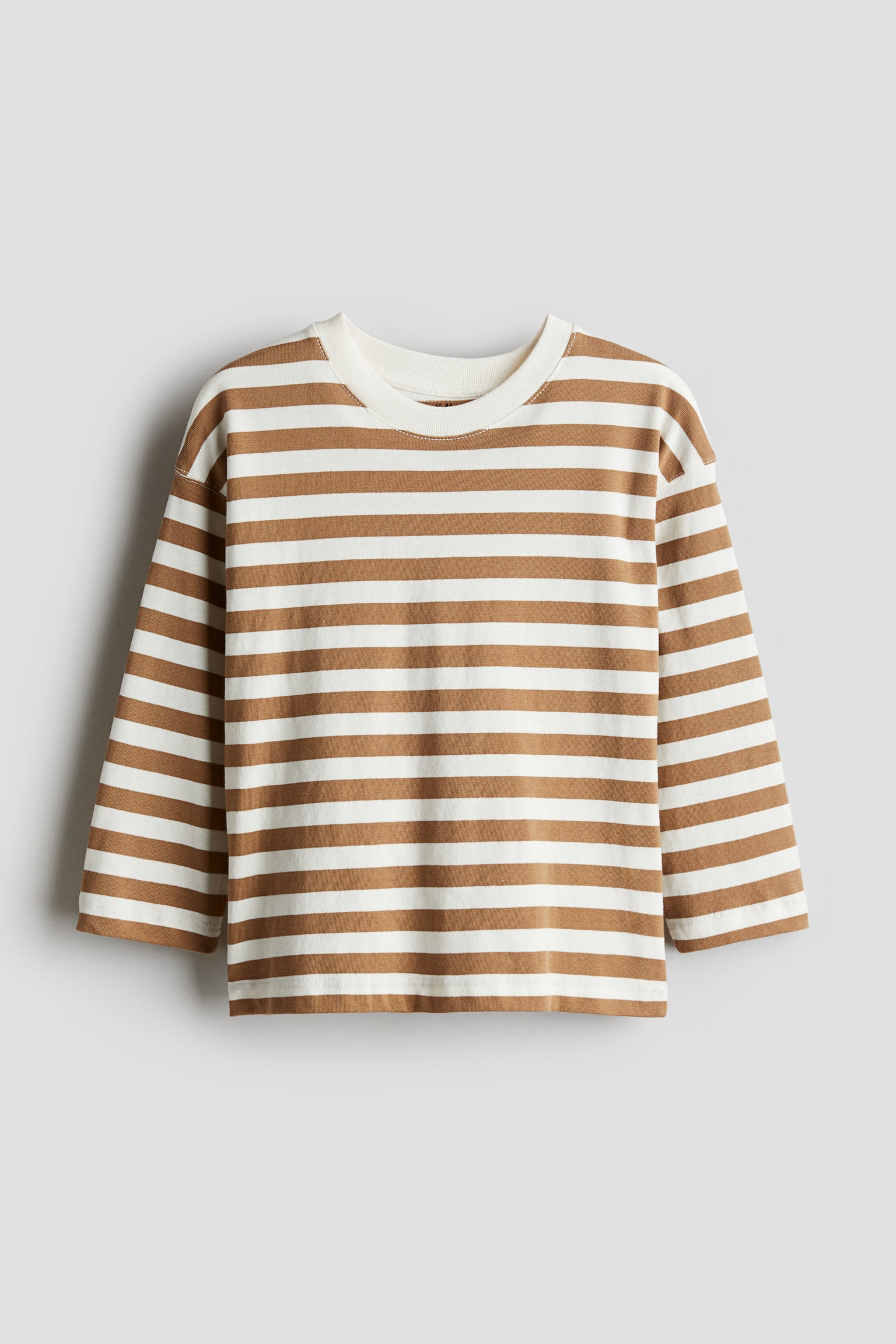 Long-sleeved T-shirt - Beige/White striped/Dark green/Striped/White/White/Black striped/Khaki beige/Dark blue/Green/Striped/Light grey/Green - 1