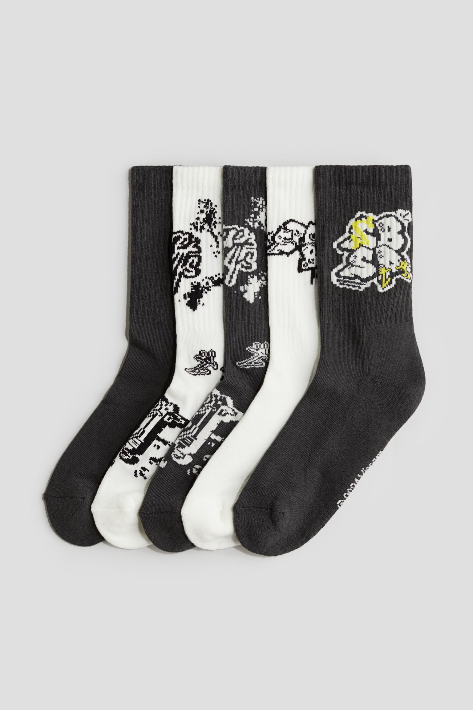 5-pack intarsia motif socks - Grey/SpongeBob SquarePants/Navy blue/Among Us - 1