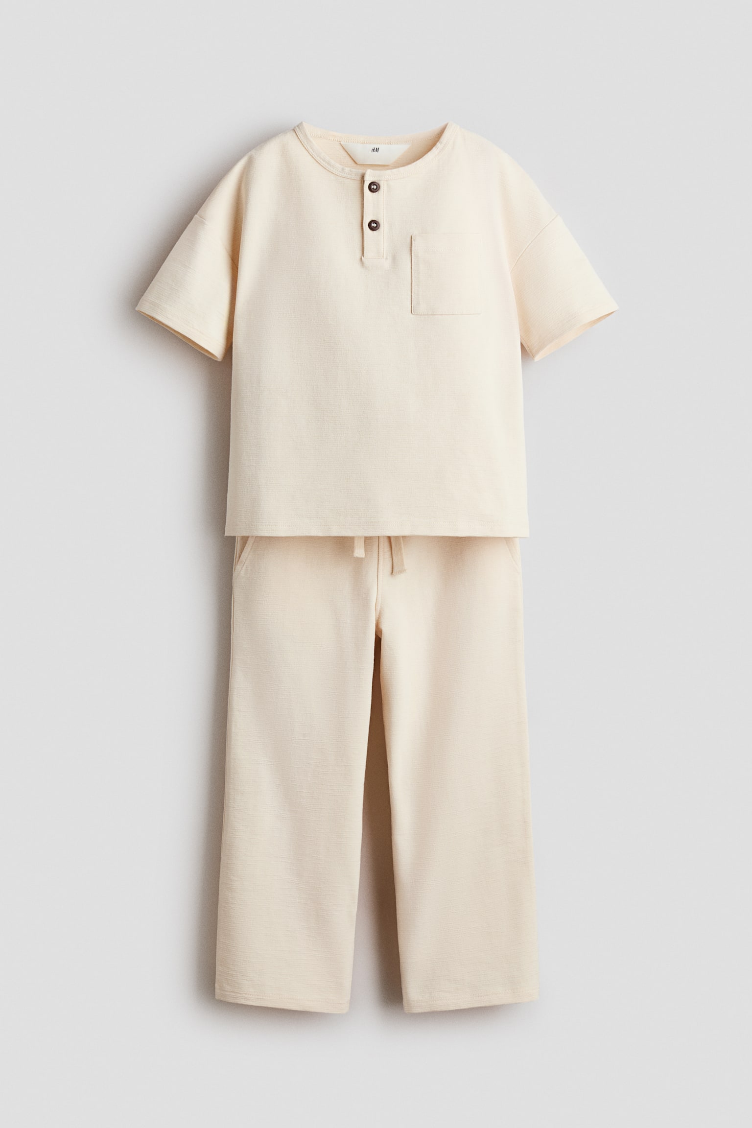 2-piece textured cotton set - Light beige - 1