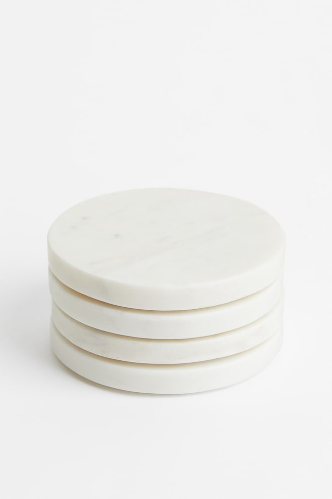 4-pack marble coasters - White/Marble - 1