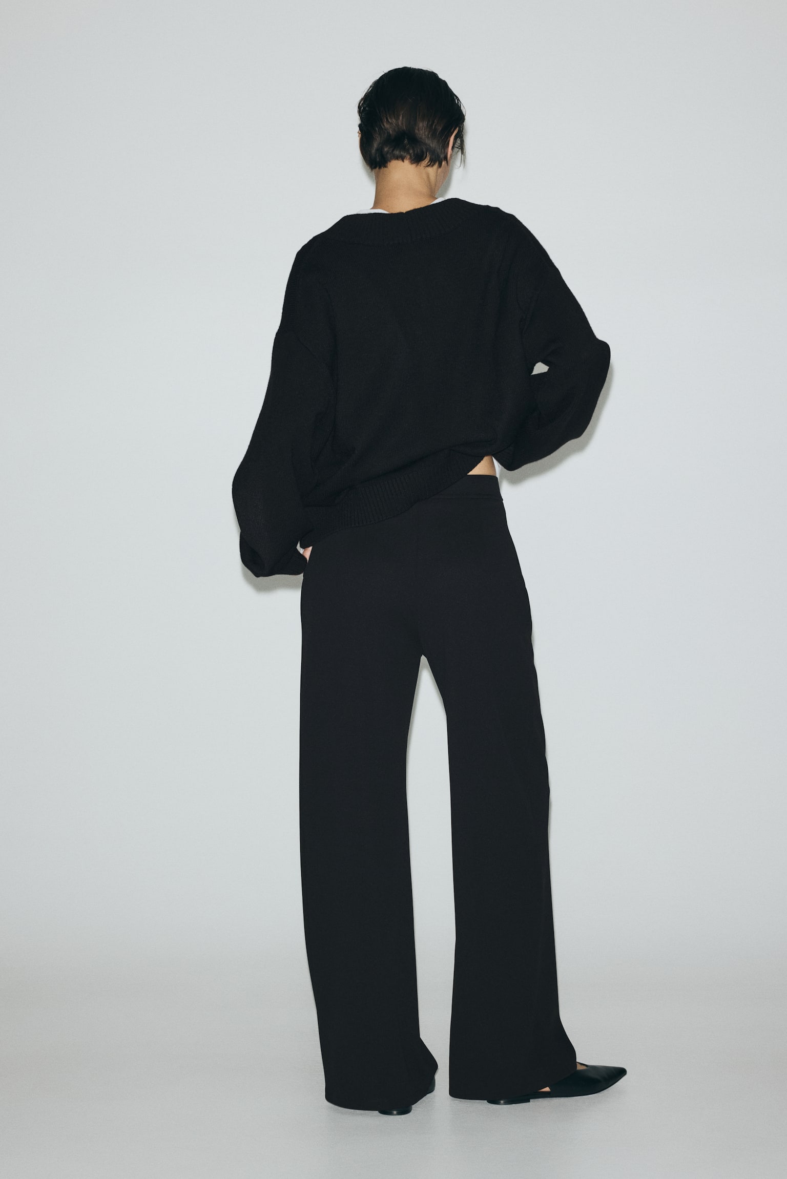 Wide trousers - Black/Dark grey marl/Pinstriped/Dark brown/Dark brown/Greige marl - 5