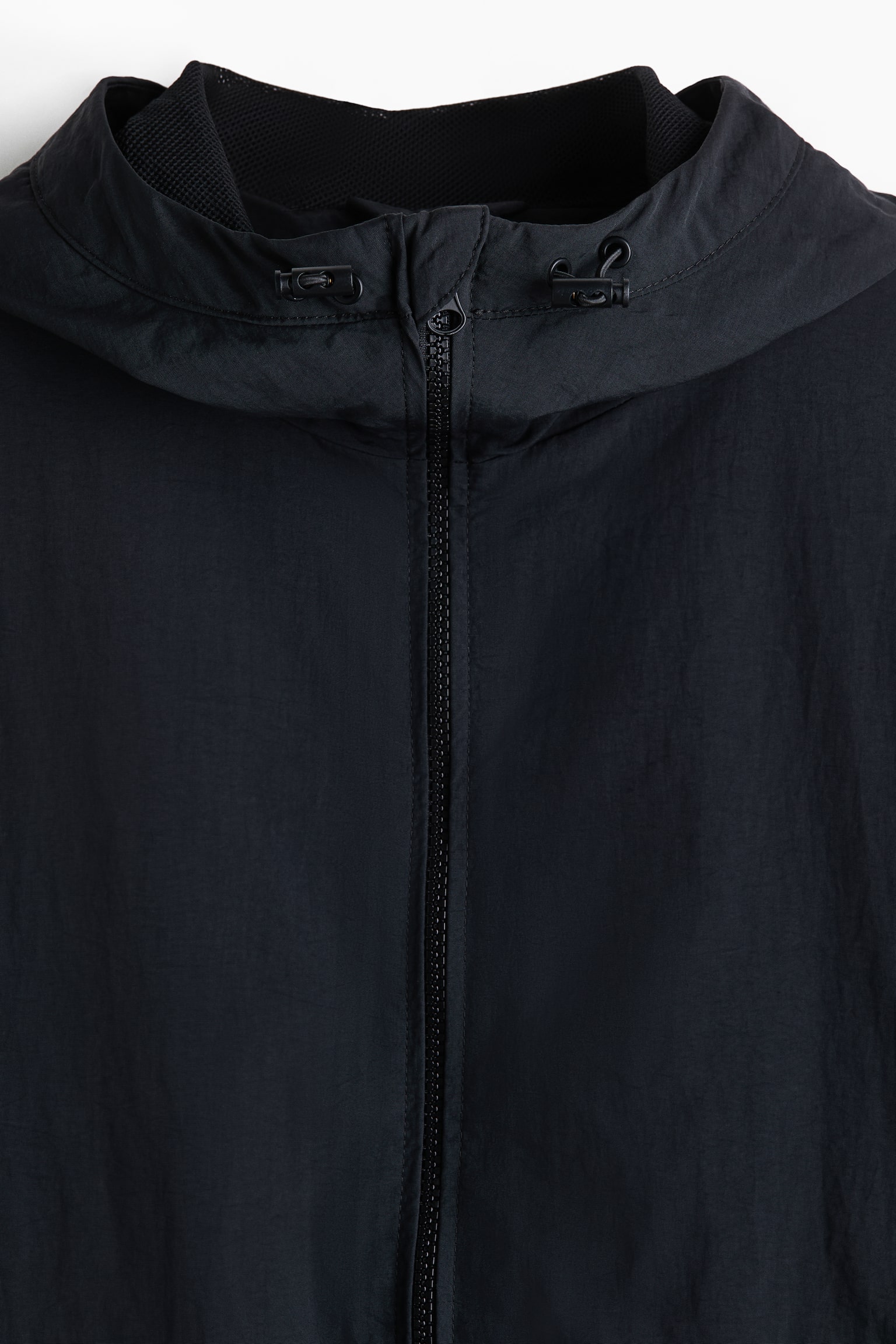 Мужская куртка H&M Water-Repellent Nylon Windbreaker, цвет: Чёрный — фото 7