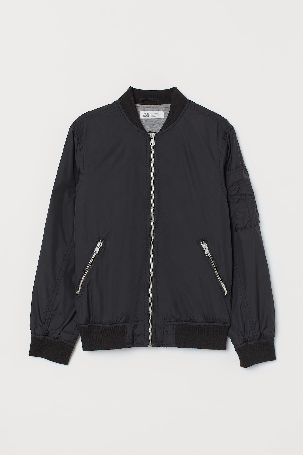 Nylon bomber jacket - Long sleeve - Black - Kids | H&M GB